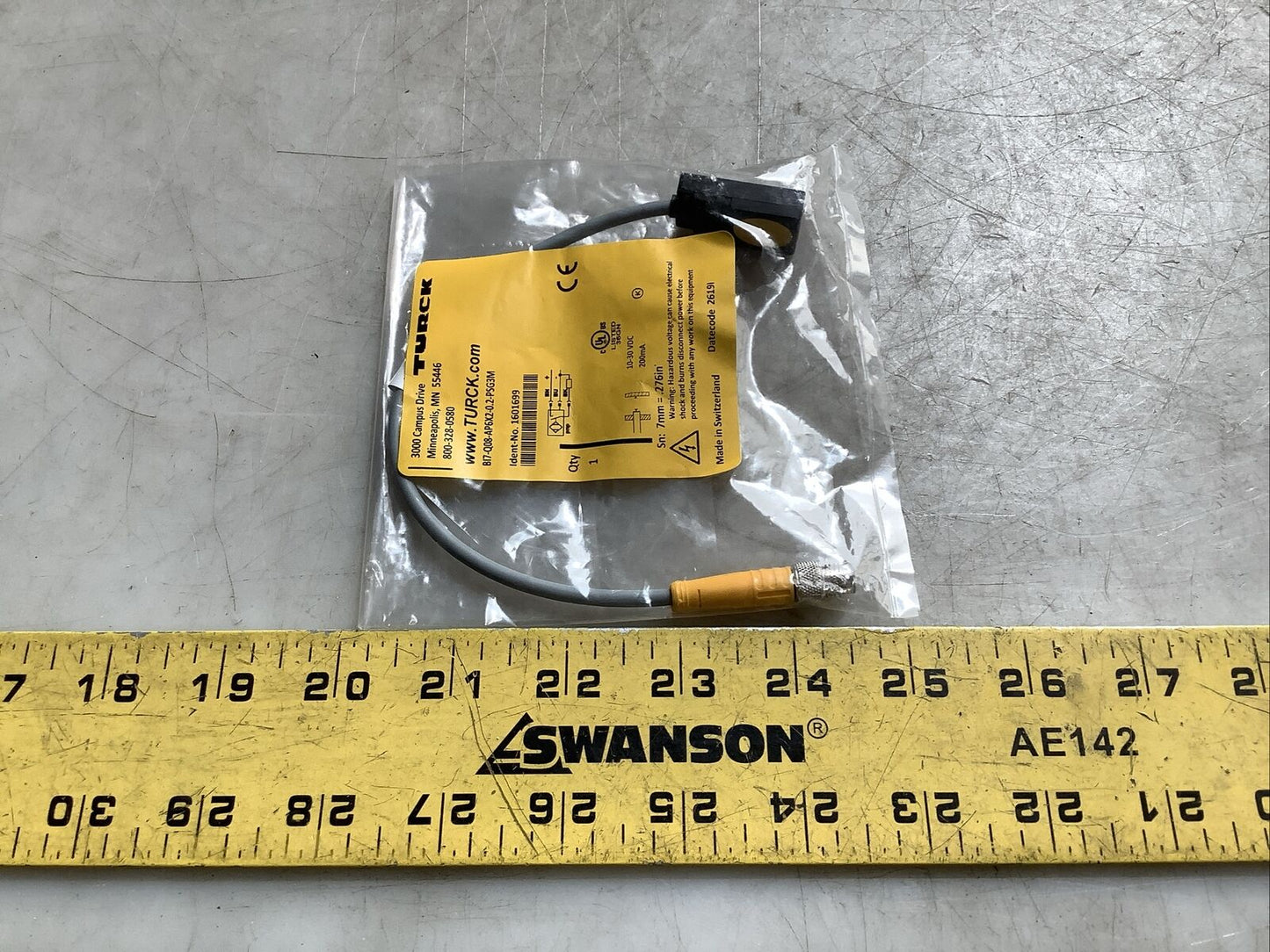 TURCK BI7-Q08-AP6X2-0.2M-PSG3M 7MM 3 WIRE PNP PROXIMITY SENSOR U3S