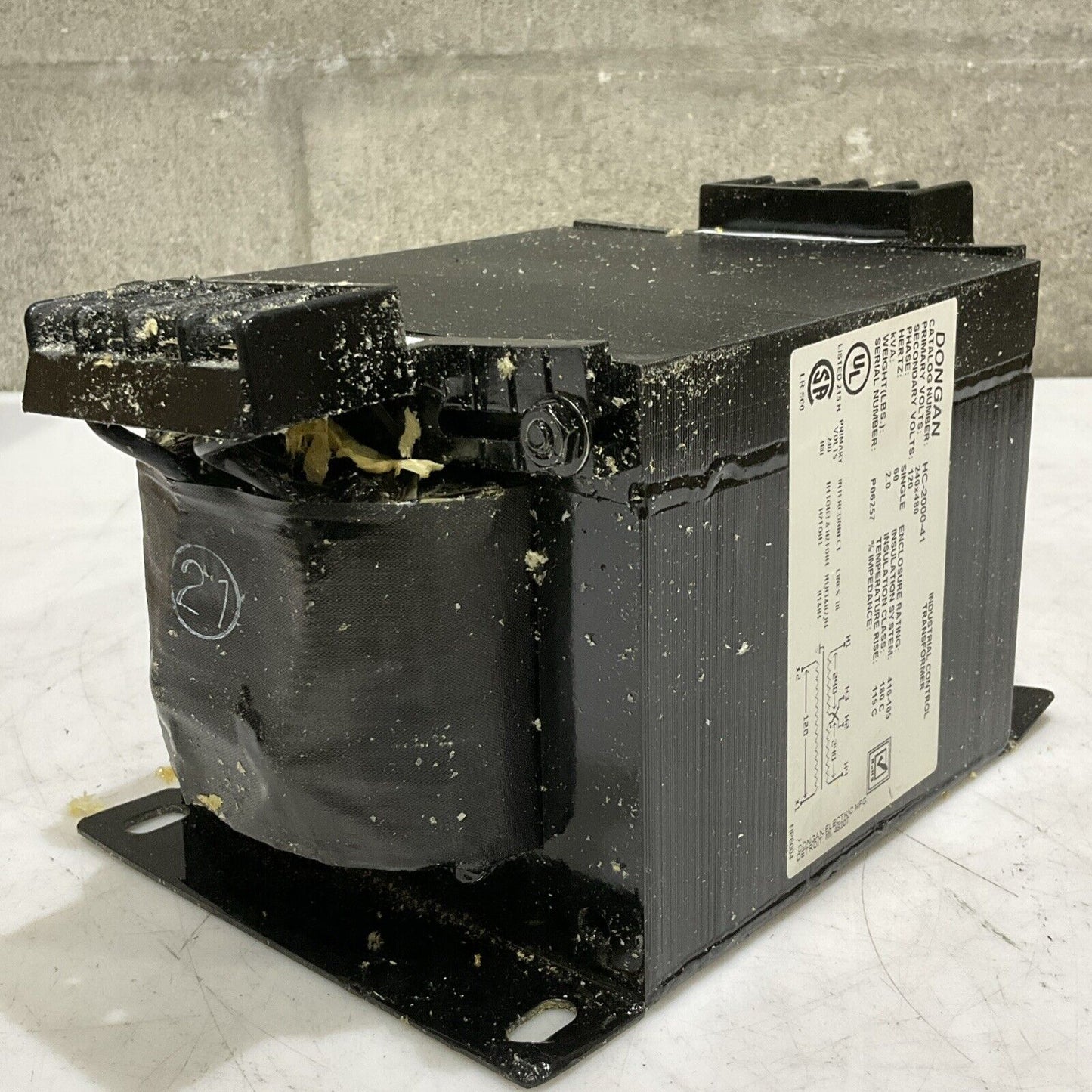 DONGAN TRANSFORMERS HC-2000-41 INDUSTRIAL CONTROL 240 X 480 120 V 60HZ U3S