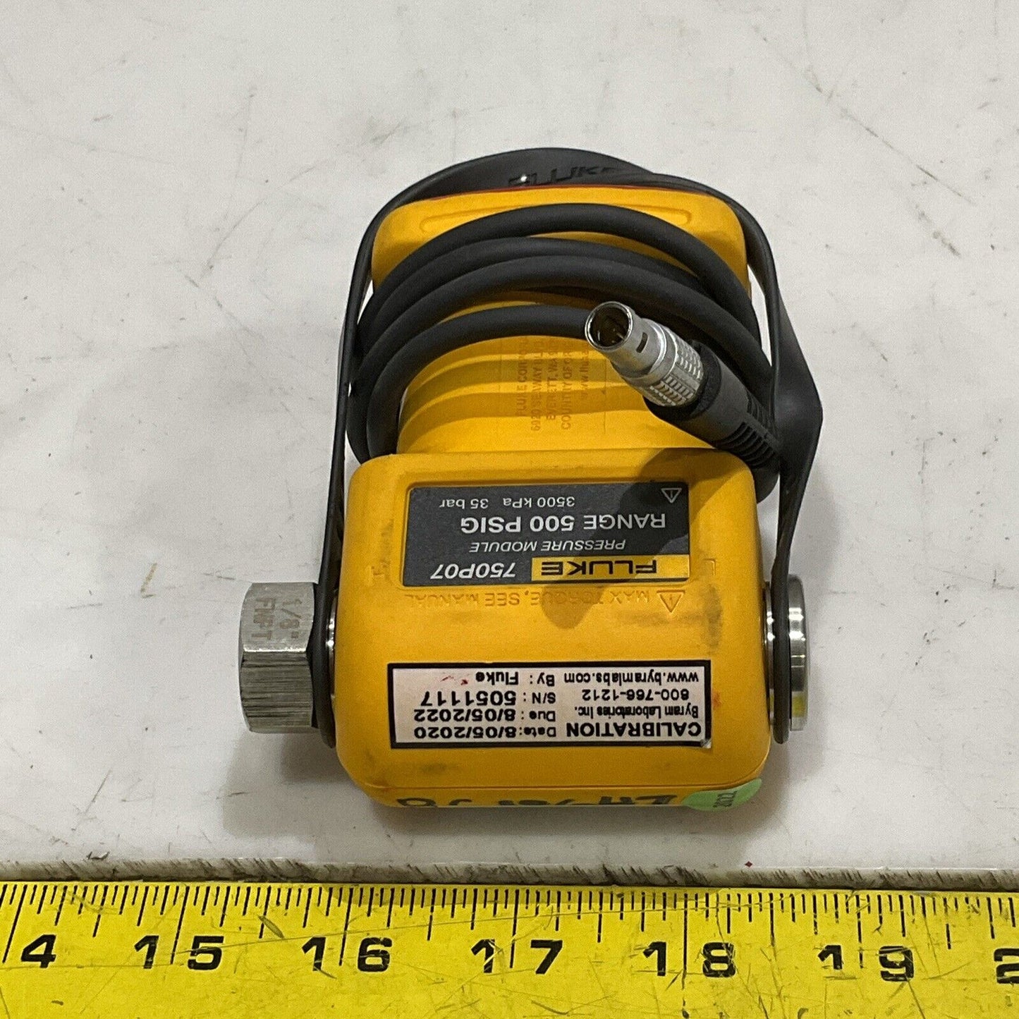 FLUKE 759P07 PRESSURE MODULE RANGE 500 PSIG 3500 KPA 35 BAR S8M