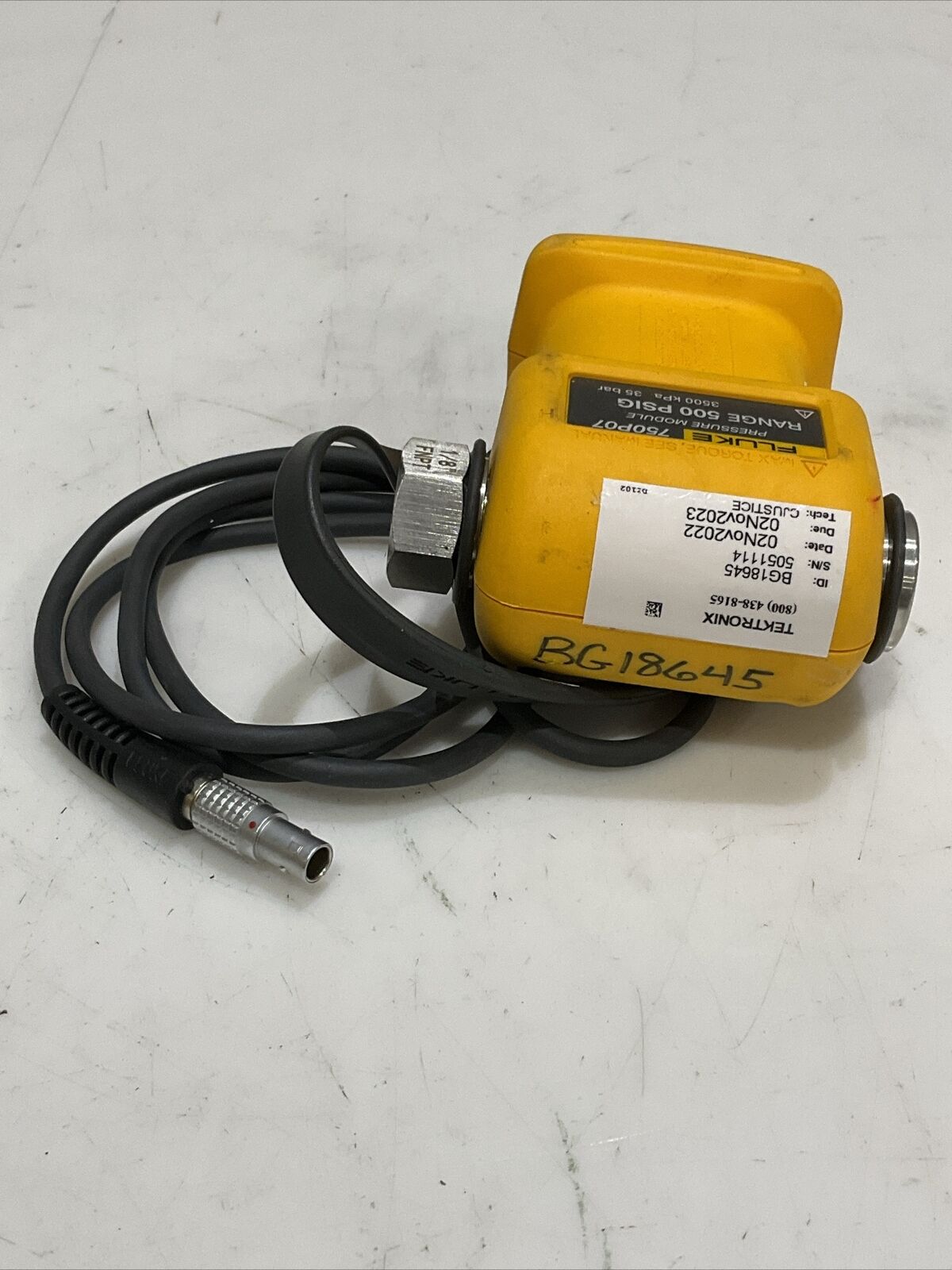 FLUKE 759P07 PRESSURE MODULE RANGE 500 PSIG 3500 KPA 35 BAR S8M