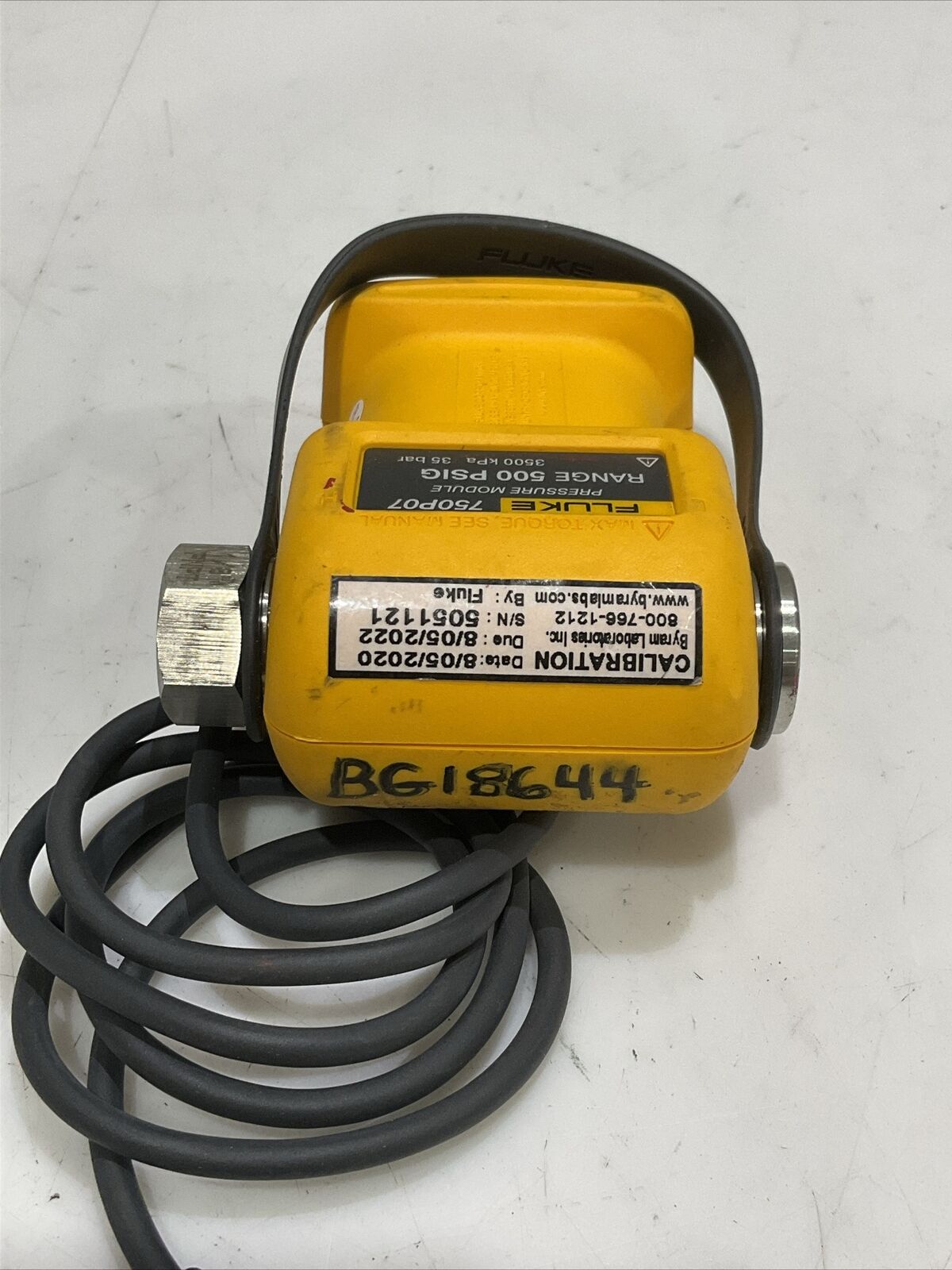 FLUKE 759P07 PRESSURE MODULE RANGE 500 PSIG 3500 KPA 35 BAR S8M