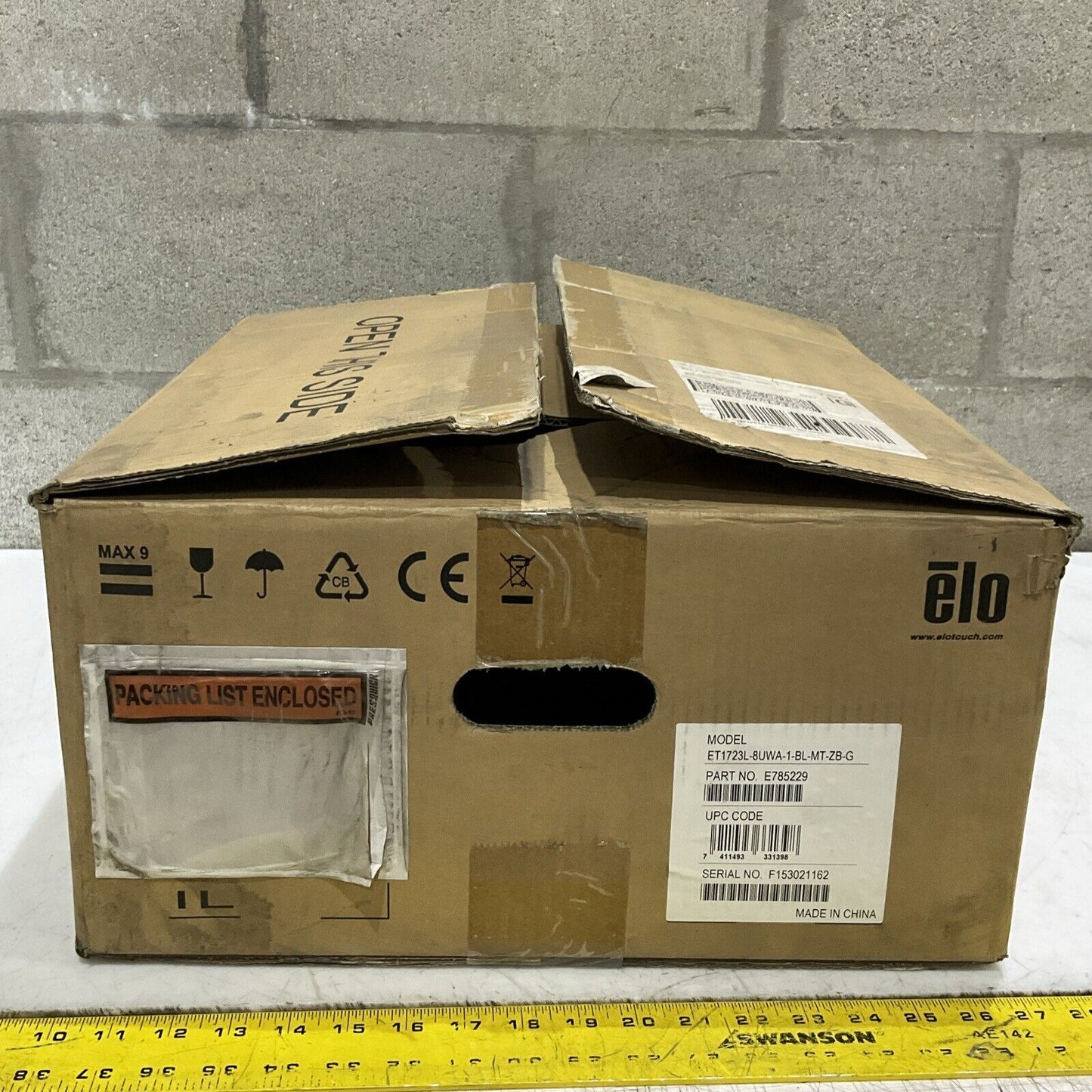 ELO TOUCH SOLUTIONS E785229 LCD TOUCH MONITOR ET1723L-8UWA-1-BL-MT-ZB-G U3S