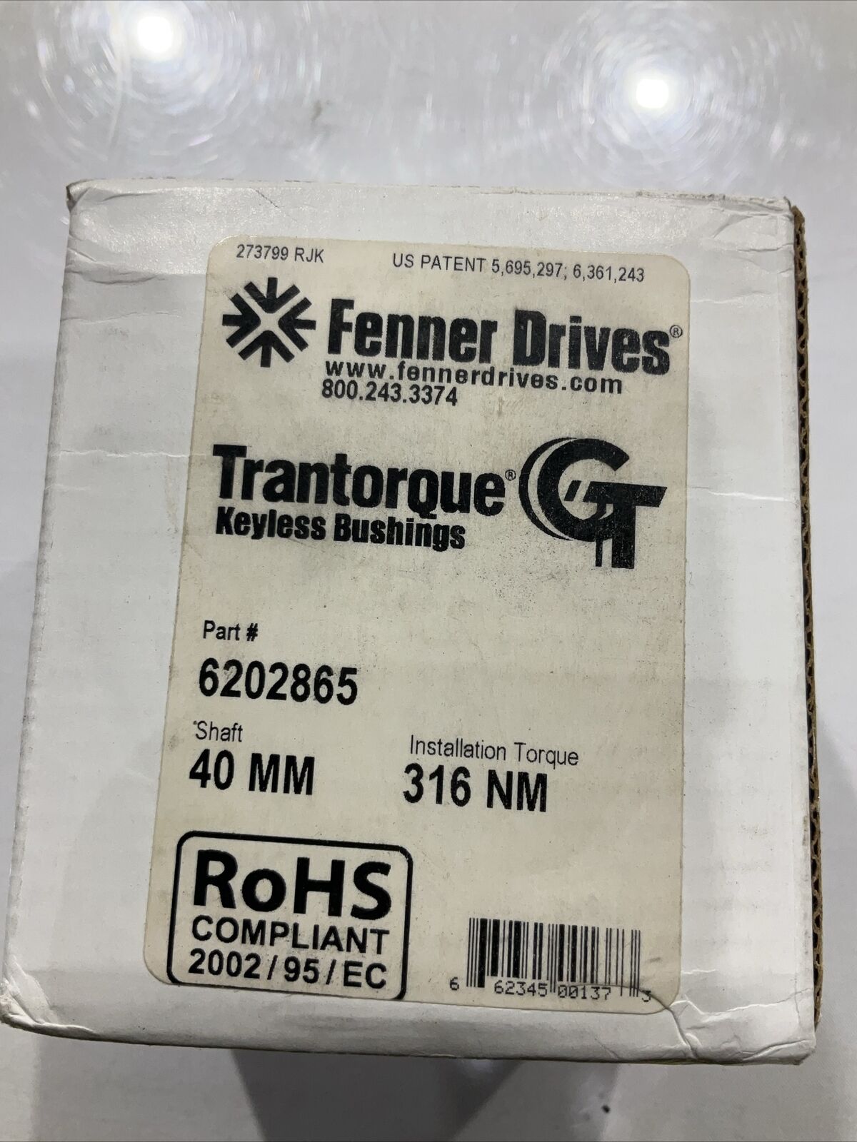 FENNER DRIVES 6202865 TRANTORQUE KEYLESS BUSHINGS 40MM U3S