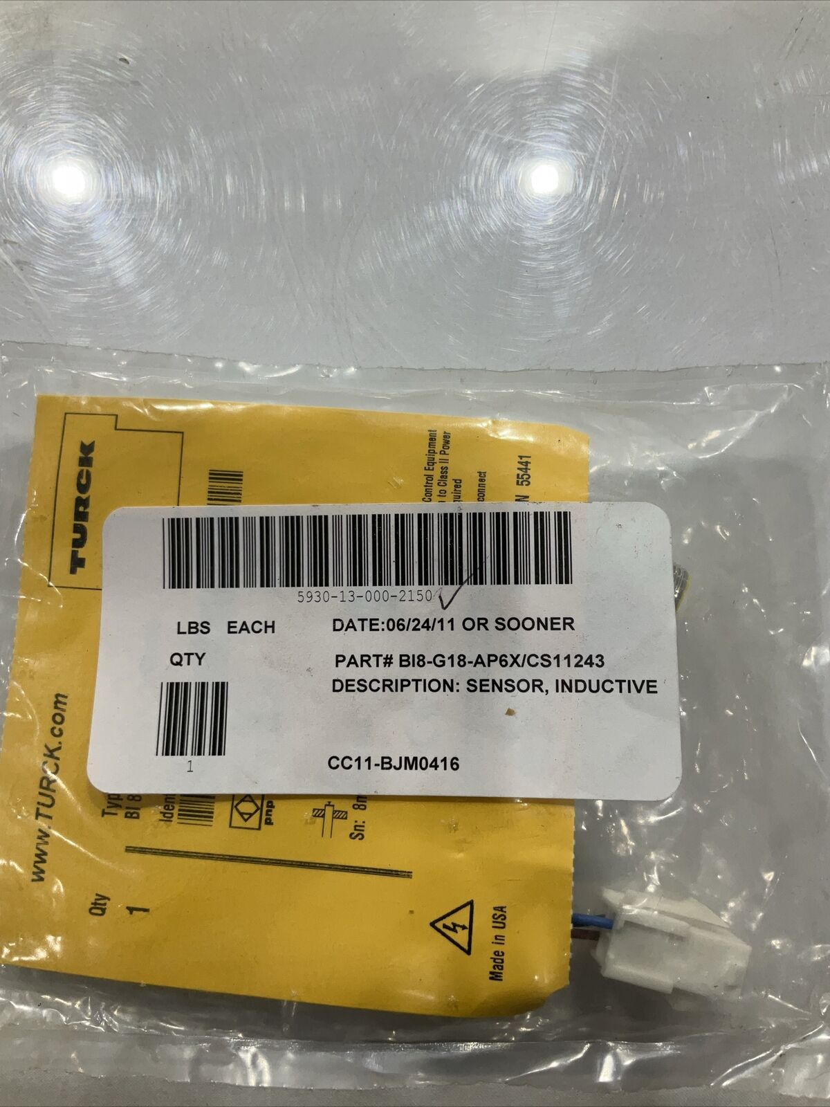 TURCK BI8-G18-AP6X/CS11243 SENSOR , INDUCTIVE U3S