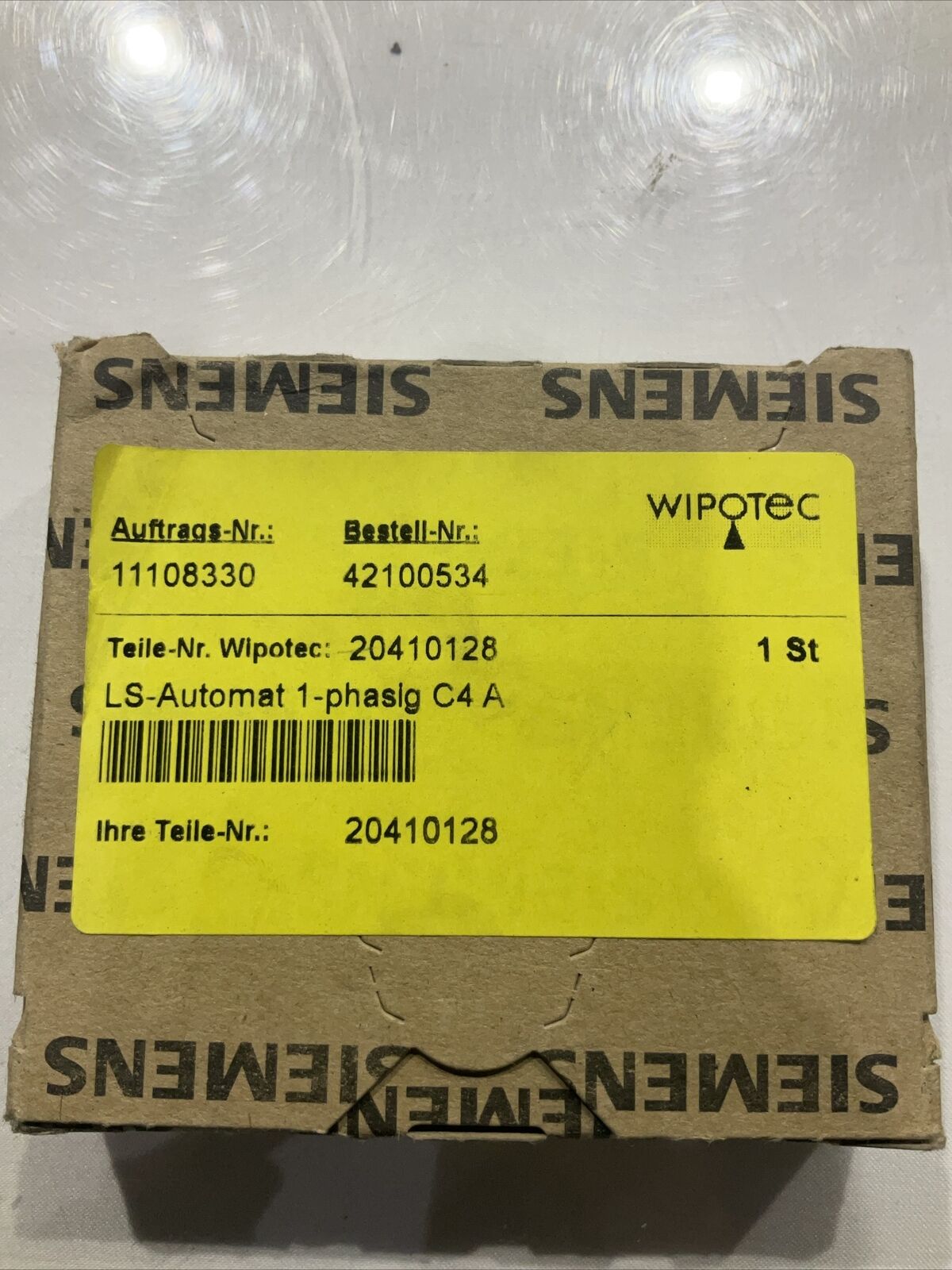 SIEMENS 5SJ4104-7HG40 CIRCUIT BREAKER 4A 1P 240V U3s