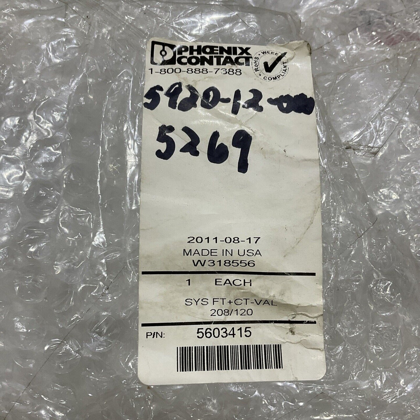 PHOENIX CONTACT 1163D 5651462 TRANSIENT SURGE VOLTAGE SUPPRESSION KIT U3S