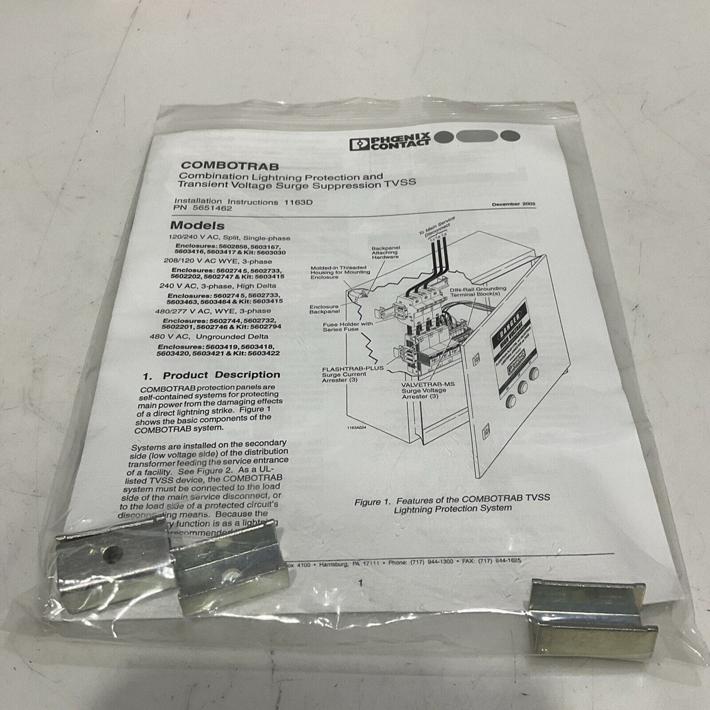 PHOENIX CONTACT 1163D 5651462 TRANSIENT SURGE VOLTAGE SUPPRESSION KIT U3S