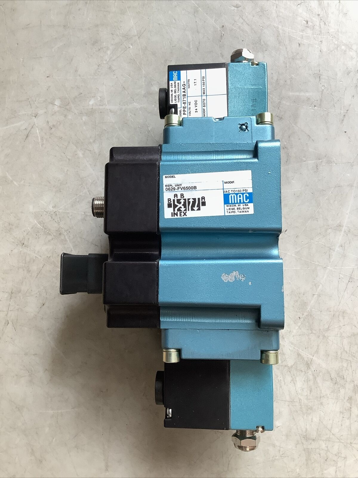 MAC 0629-FV6500B PPE-871BAAG SOLENOID VALVE ASSEMBLY U3S
