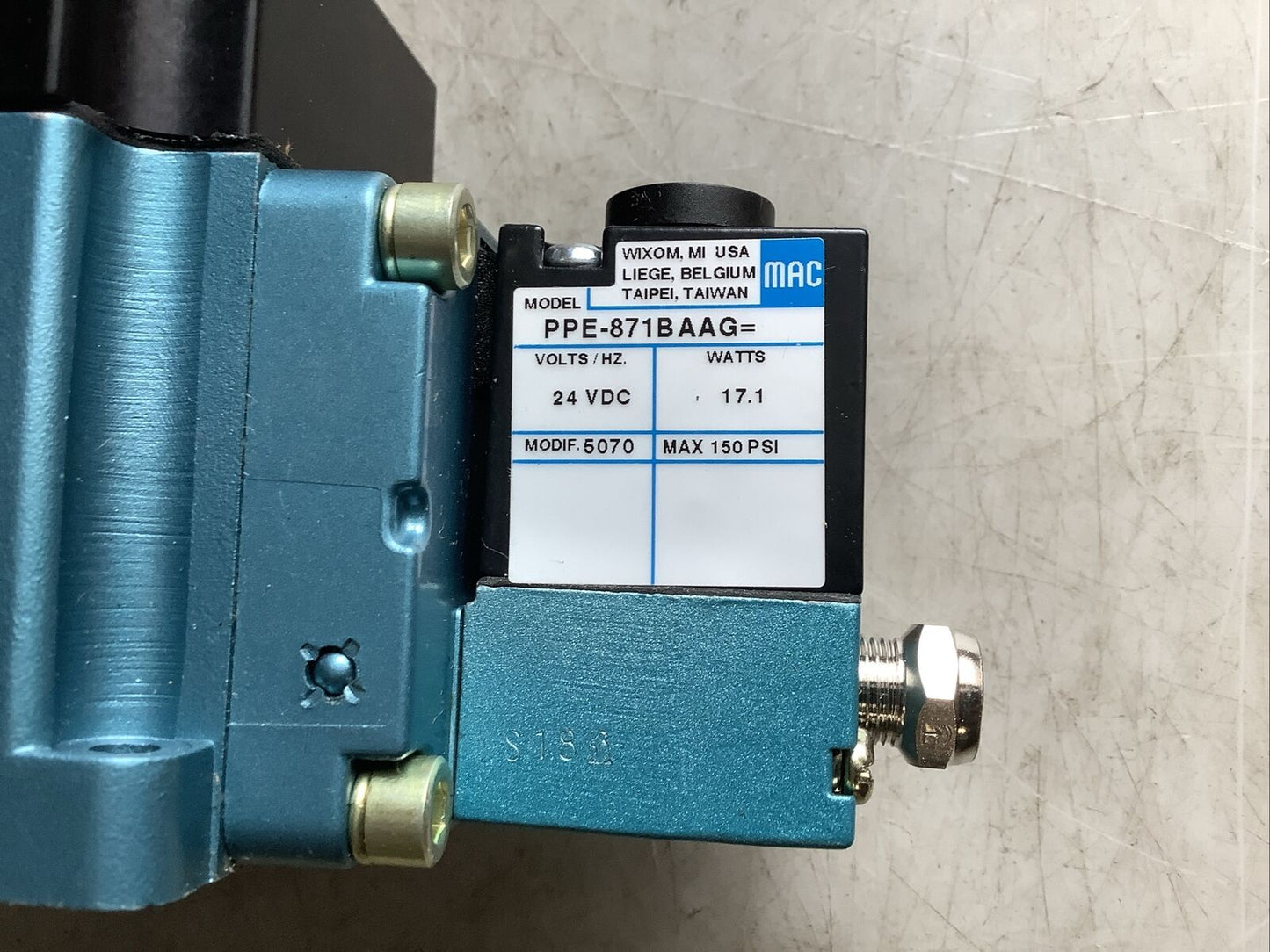 MAC 0629-FV6500B PPE-871BAAG SOLENOID VALVE ASSEMBLY U3S