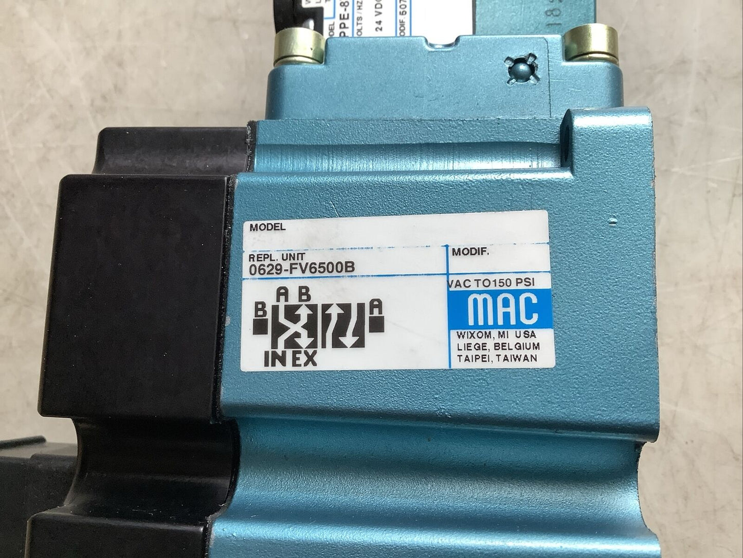MAC 0629-FV6500B PPE-871BAAG SOLENOID VALVE ASSEMBLY U3S