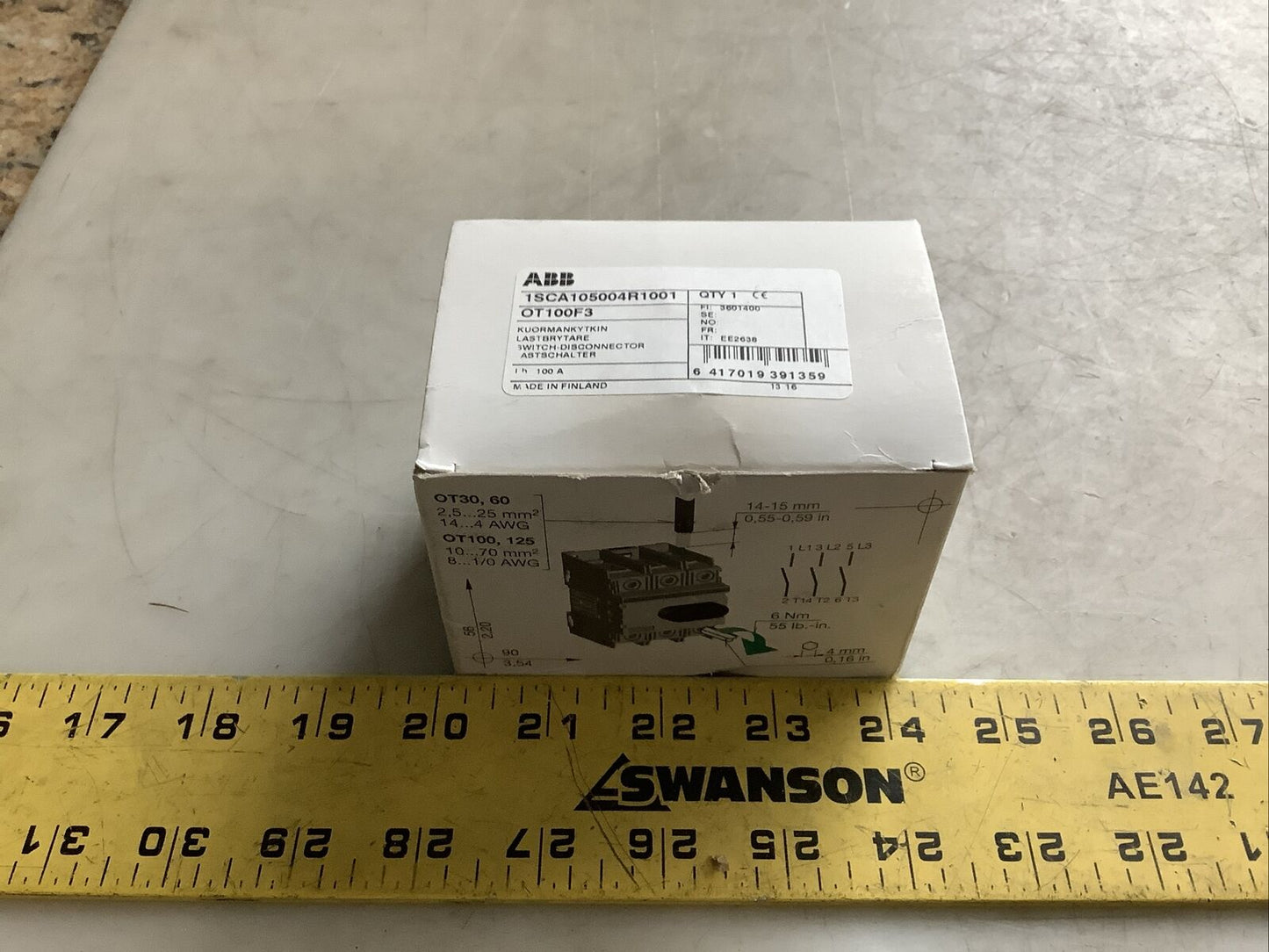 ABB 1SCA105004R1001 DISCONNECT SWITCH 600VAC 3P U3S
