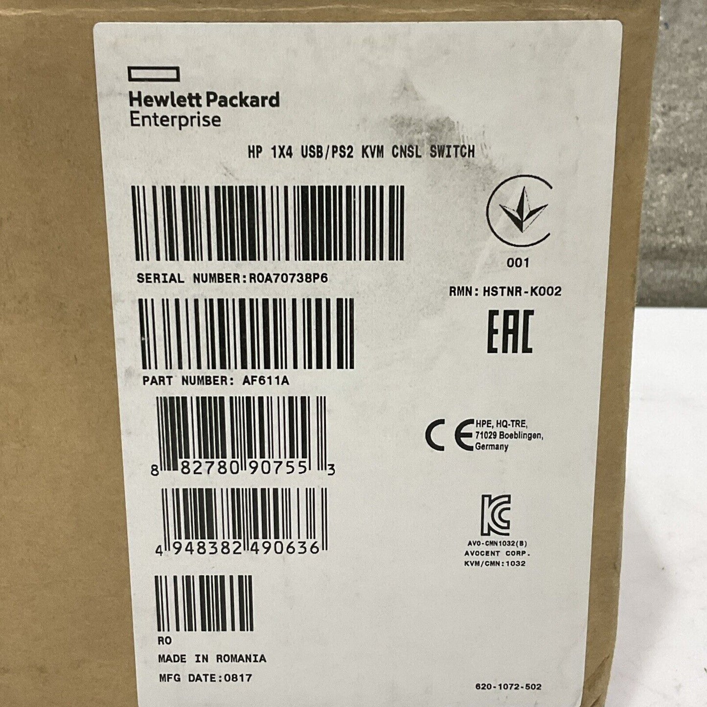HEWLETT PACKARD 438612-001 KVM CONSOLE SWITCH KIT HP 1X4 USB/PS2 U3S
