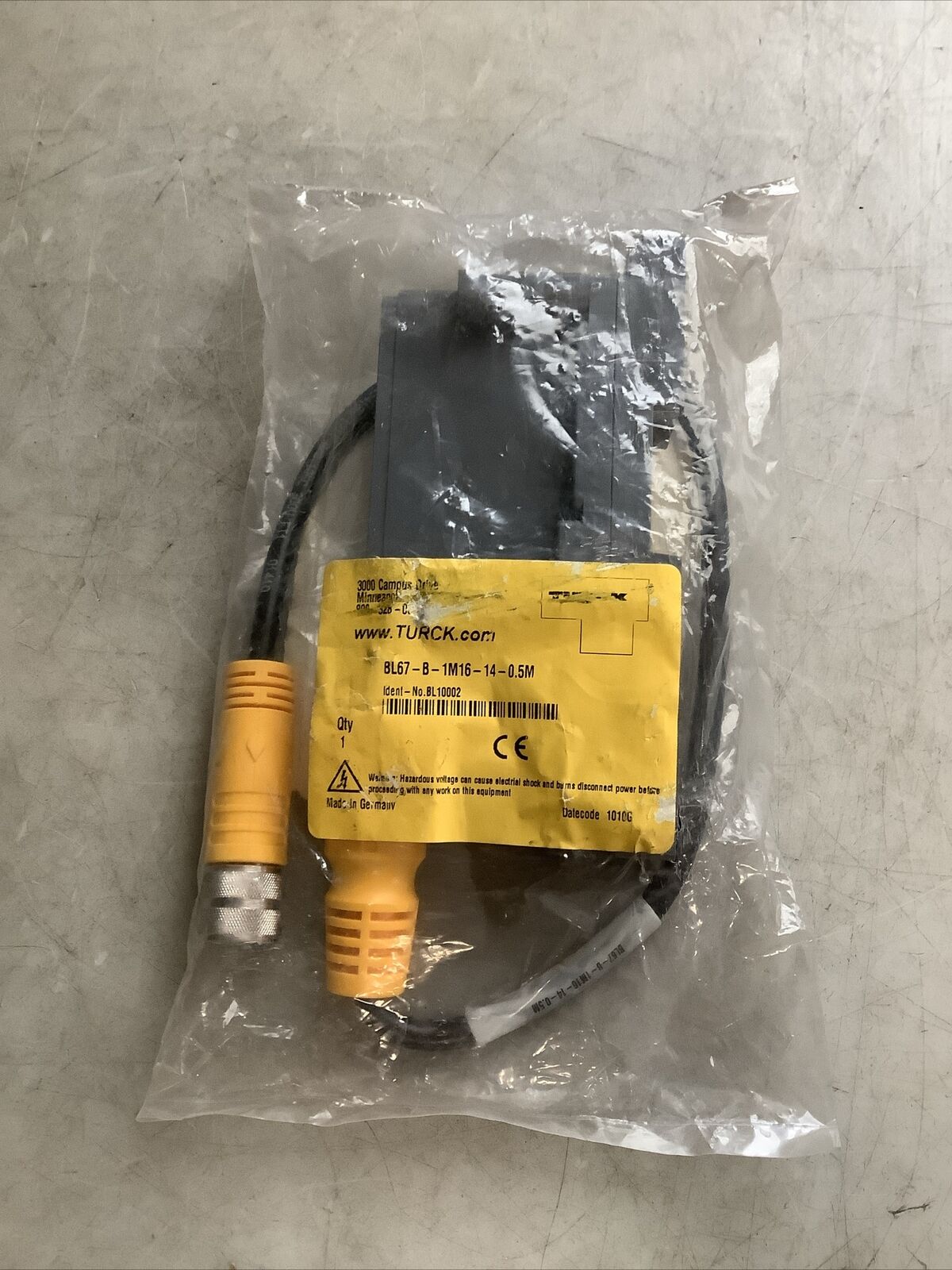 TURCK BL67-B-1M16-14-0.5M BASE MODULE CABLE ASSEMBLY U3S