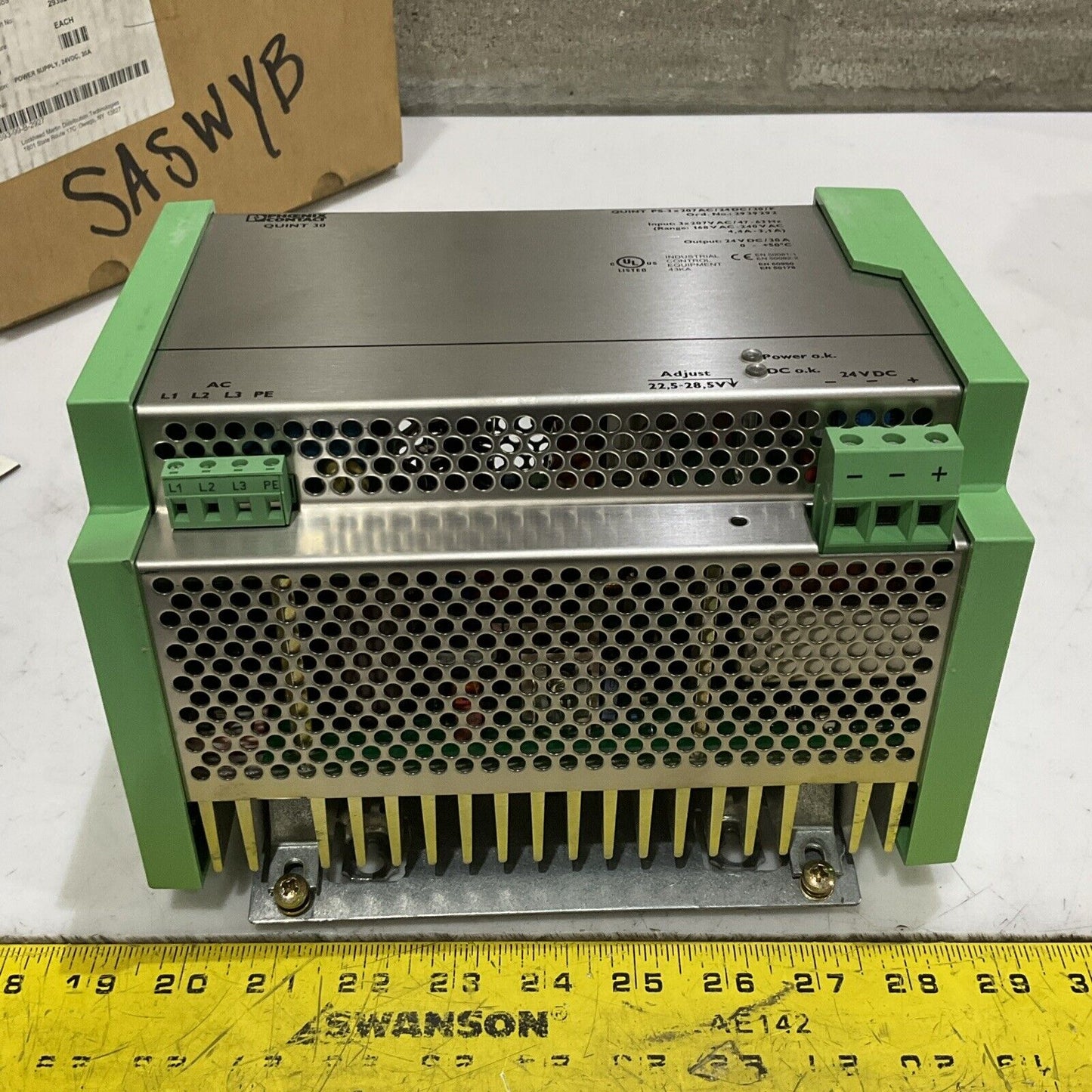 PHOENIX CONTACT QUINT 30 PS-3 X 207 AC /24DC/30/F POWER SUPPLY U3S
