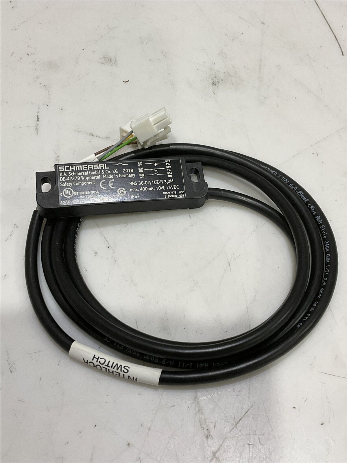 SCHMERSAL BNS 36-02/10Z-R 3,0M SAFETY SENSOR CABLE U3S