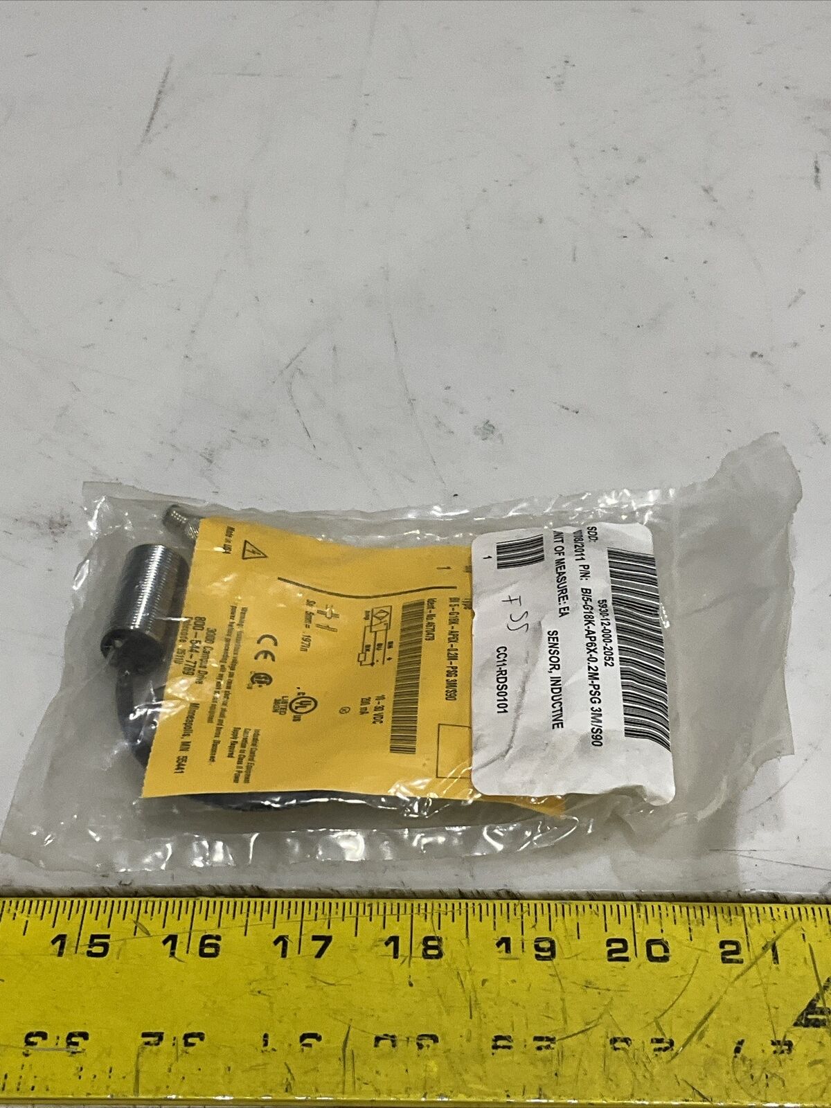 TURCK BI 5-G18K-AP6X-2.0M-PSG 3M/S90 4670479 INDUCTIVE SENSOR 10-30 VDC U3S