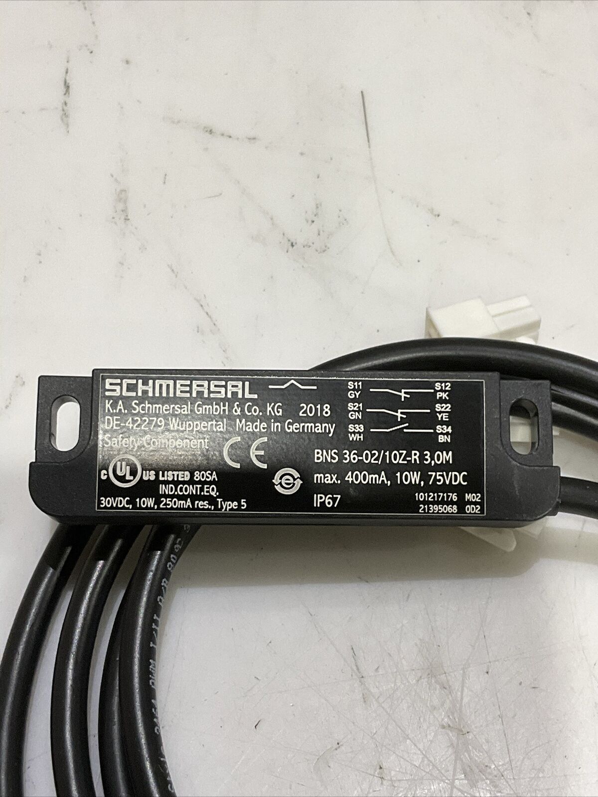 SCHMERSAL BNS 36-02/10Z-R 3,0M SAFETY SENSOR CABLE U3S