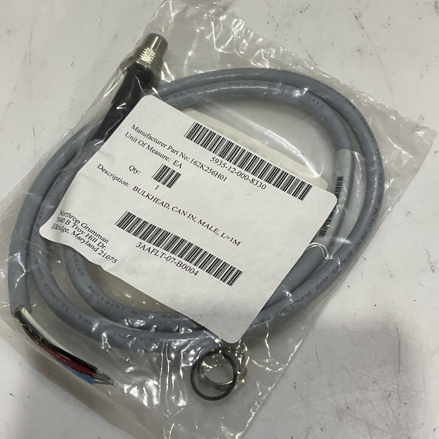 TURCK U2-15856 INDUSTRIAL ETHERNET CABLE ASSEMBLY CAN IN MALE BULKHEAD L=1M U3S