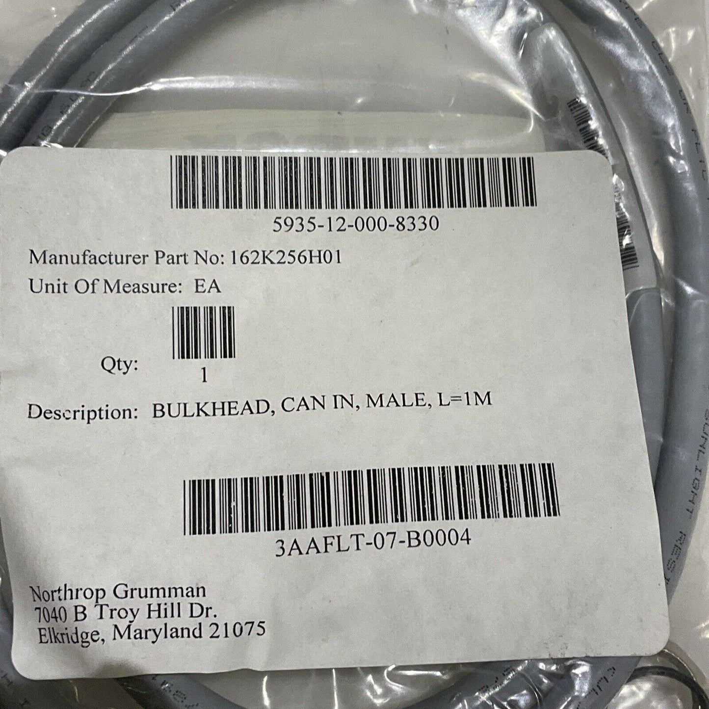 TURCK U2-15856 INDUSTRIAL ETHERNET CABLE ASSEMBLY CAN IN MALE BULKHEAD L=1M U3S
