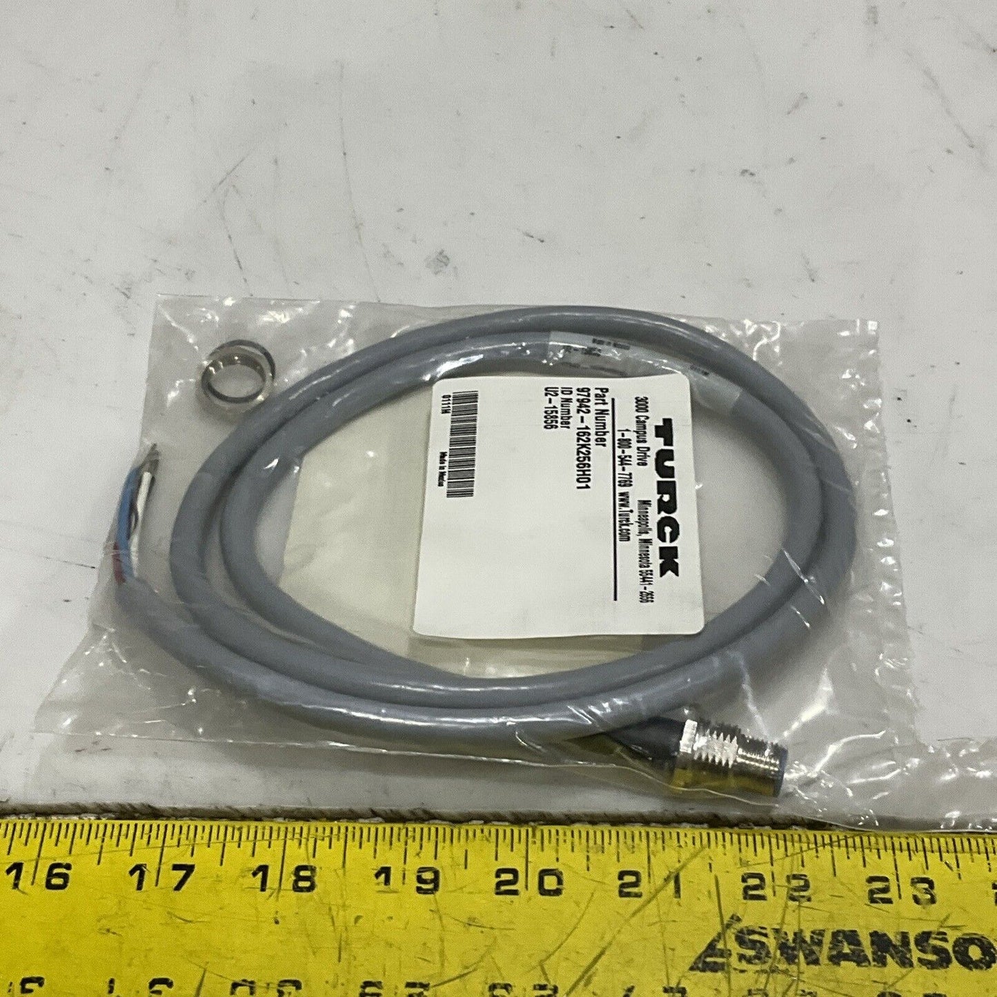 TURCK U2-15856 INDUSTRIAL ETHERNET CABLE ASSEMBLY CAN IN MALE BULKHEAD L=1M U3S