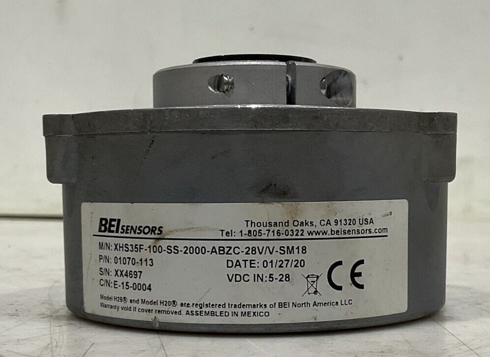BEI SENSORS XHS35F-100-SS-2000-ABZC-28V/V-SM18 01070-113 EXPRESS ENCODER U4M