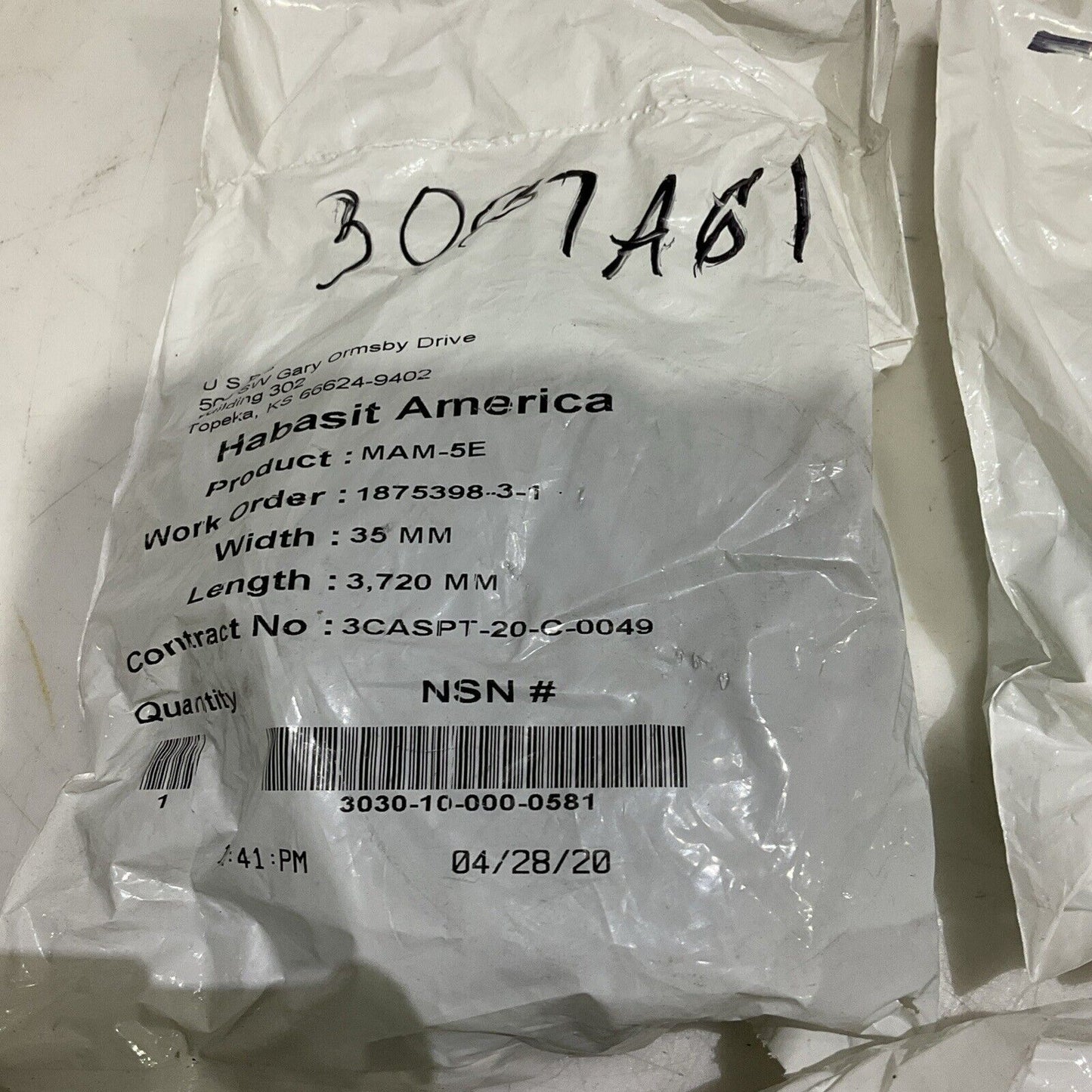 HABASIT AMERICA MAM-5E DRIVE BELT 35MM 3,720 MM LOT OF 3 U3S