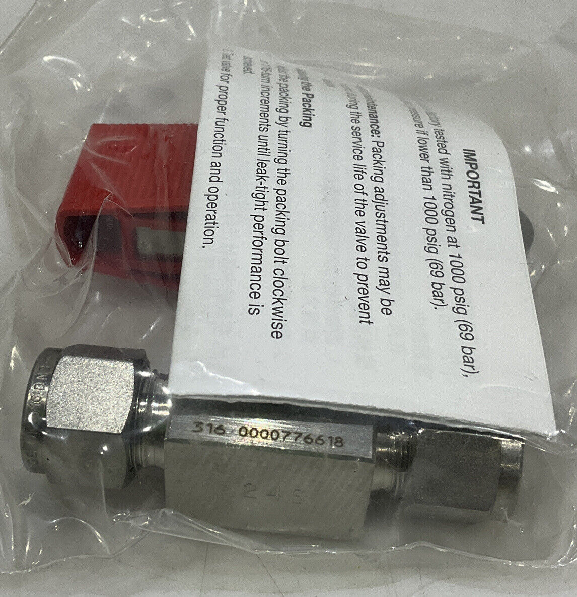 SWAGELOK SS-43GVS6-LL-RD BALL VALVE 373