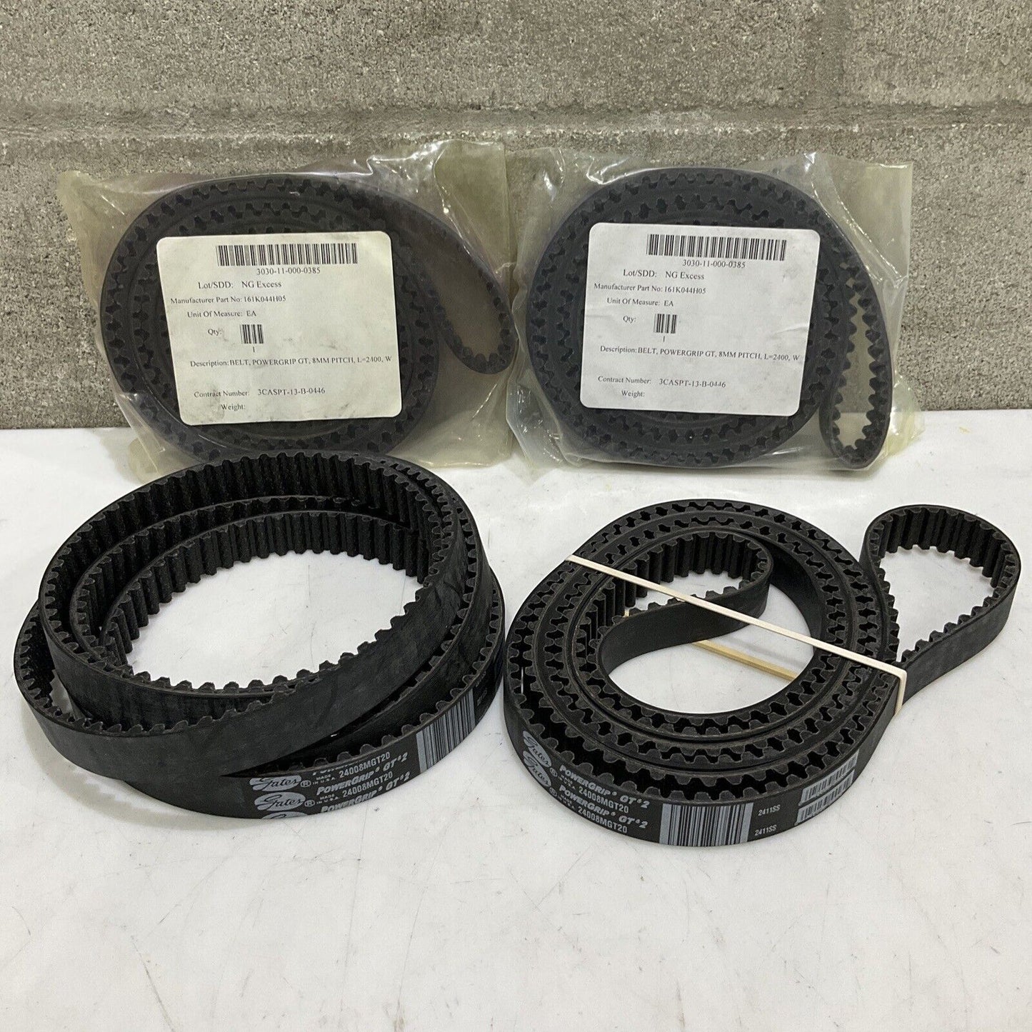 GATES 24008MGT20 POWERGRIP GT2 TIMING BELT LOT OF 4 U3S