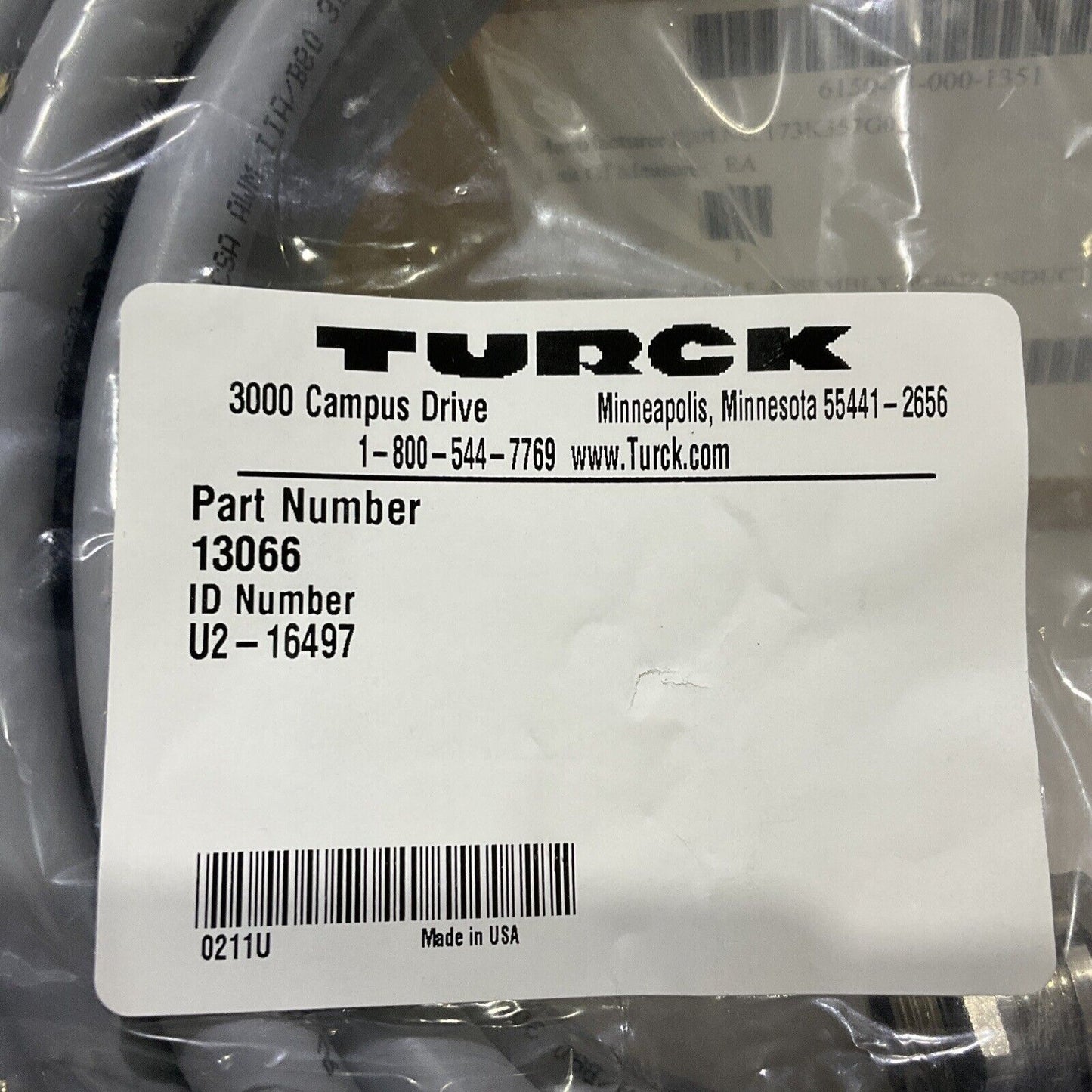 TURCK 13066 U2-16497 CABLE ASSEMBLY W4058 INDUCT MP U550 U3S