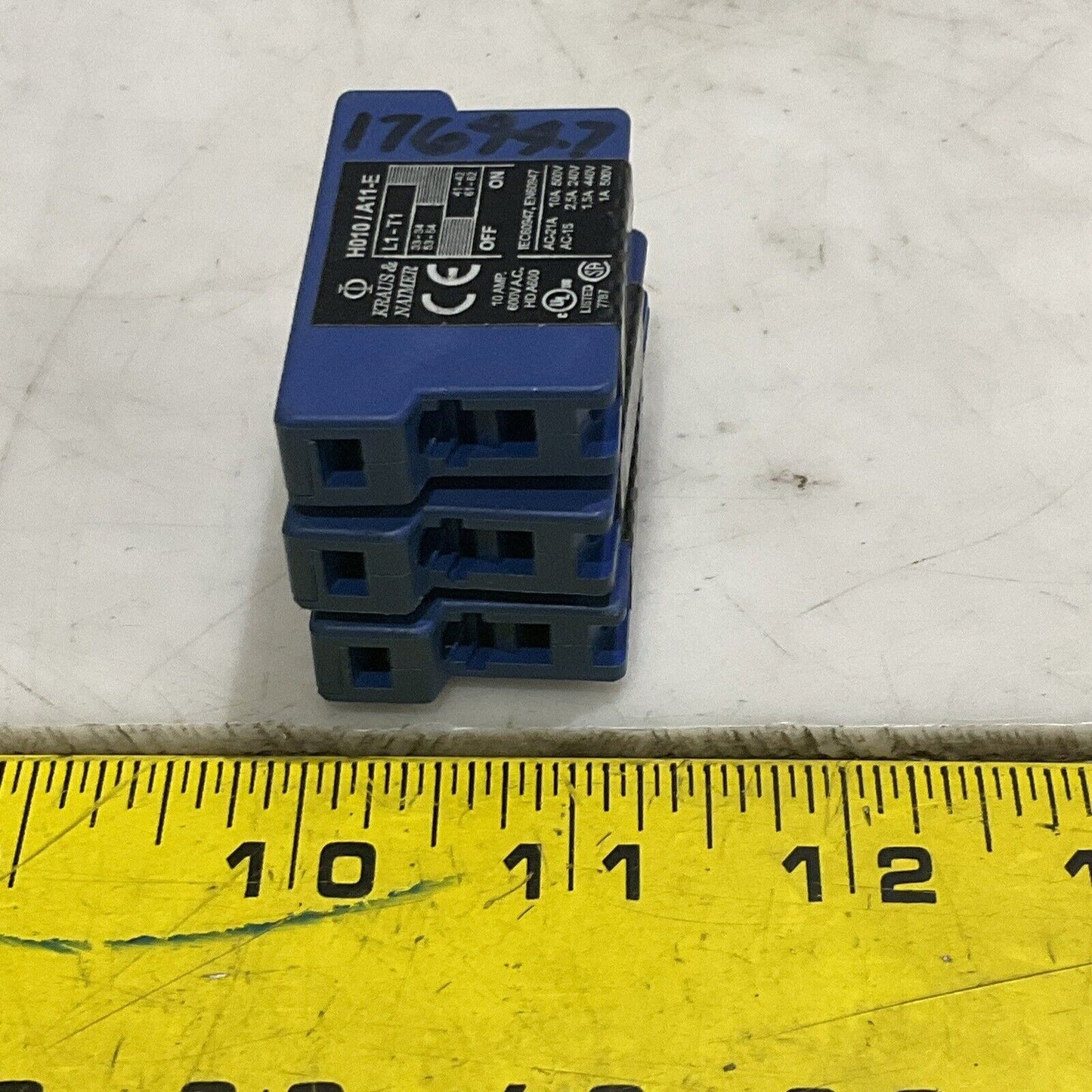 KRAUS & NAIMER H010/A11-E AUXILIARY CONTACT 10 AMP 600V LOT OF 3 U4M