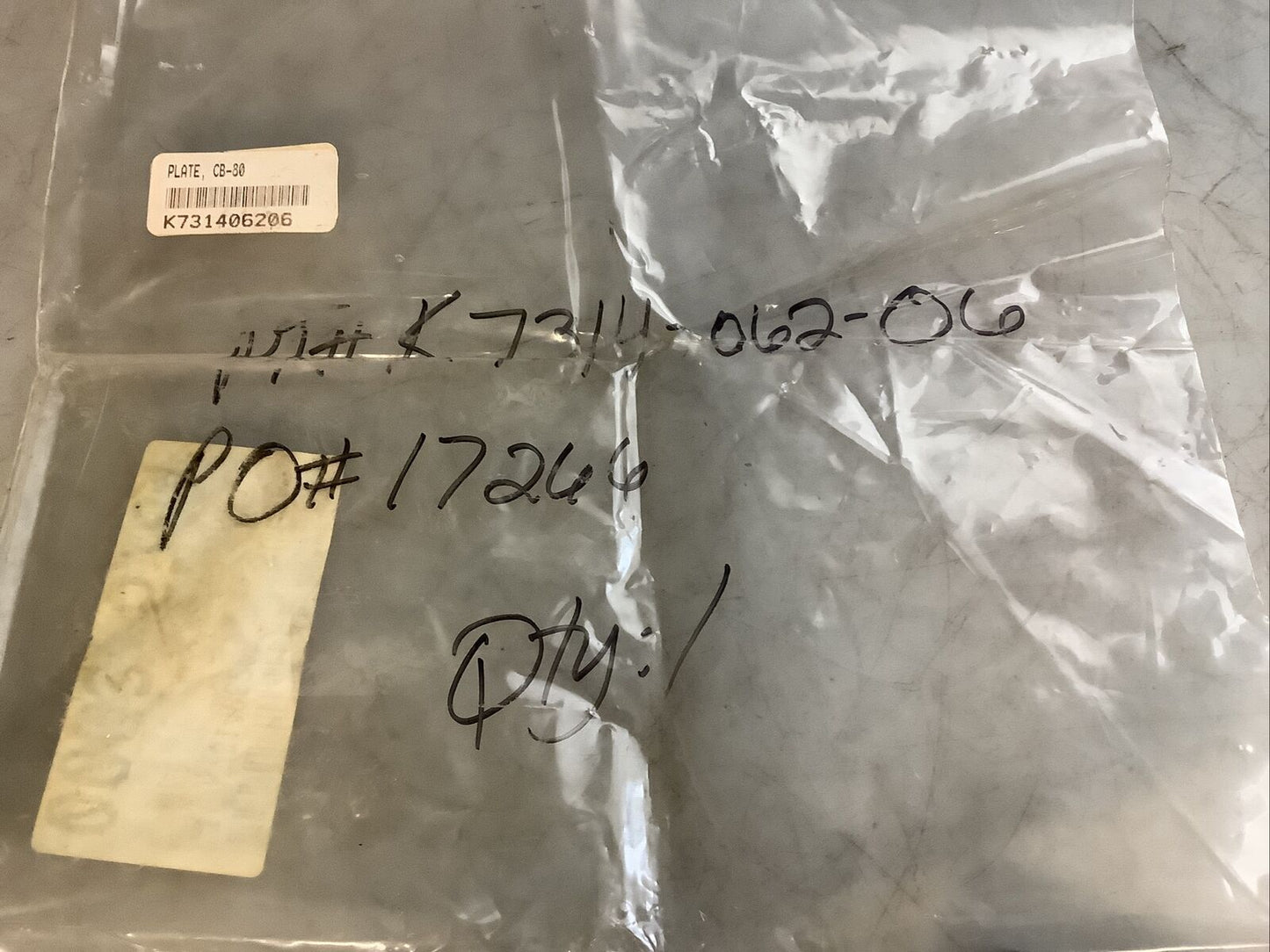K7314-062-06 PLATE FOR CB 80 AUTOMATION HHH