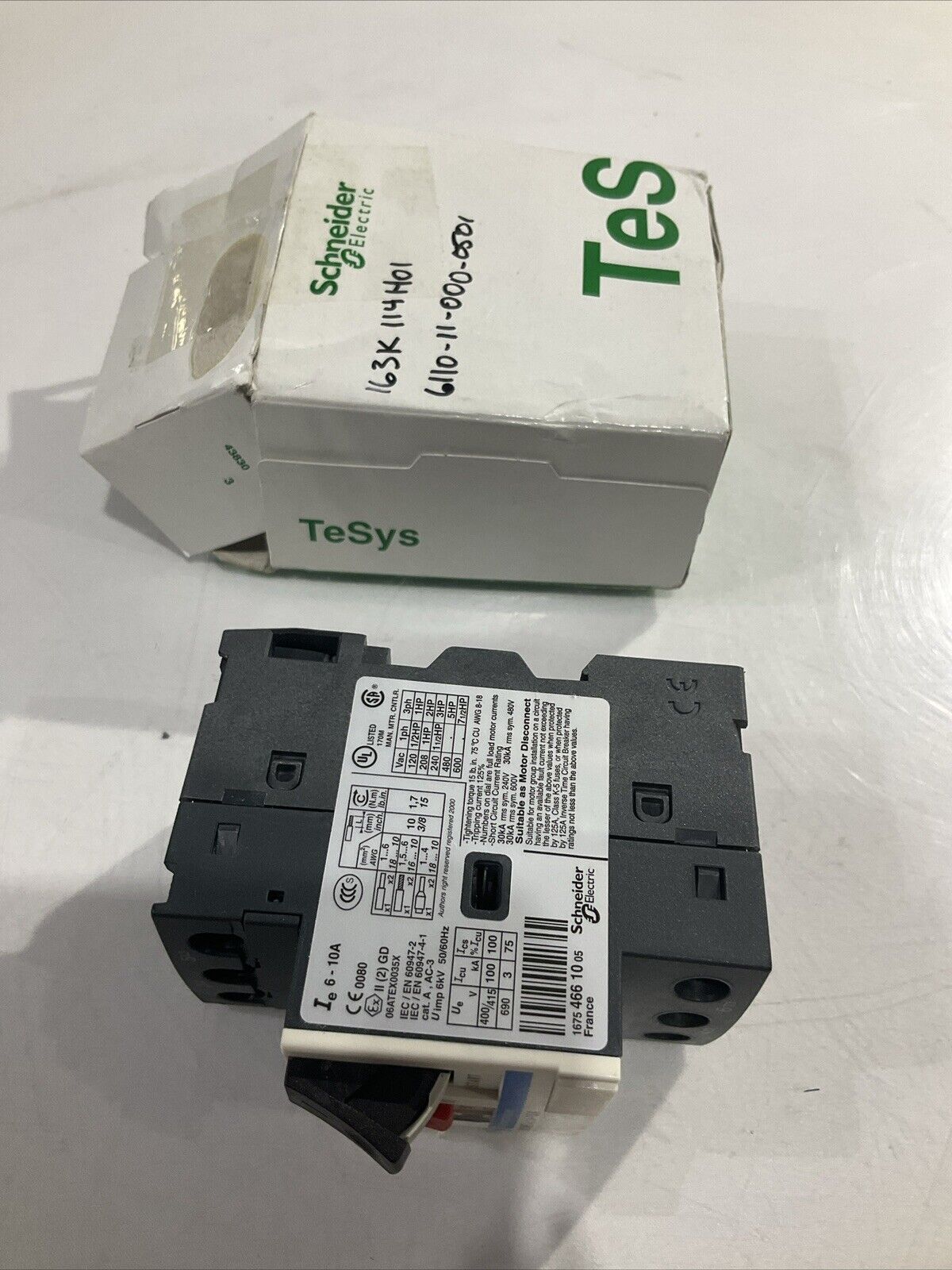 TELEMECANIQUE 06ATEX0035X GV2ME14 MOTOR CIRCUIT BREAKER U3S