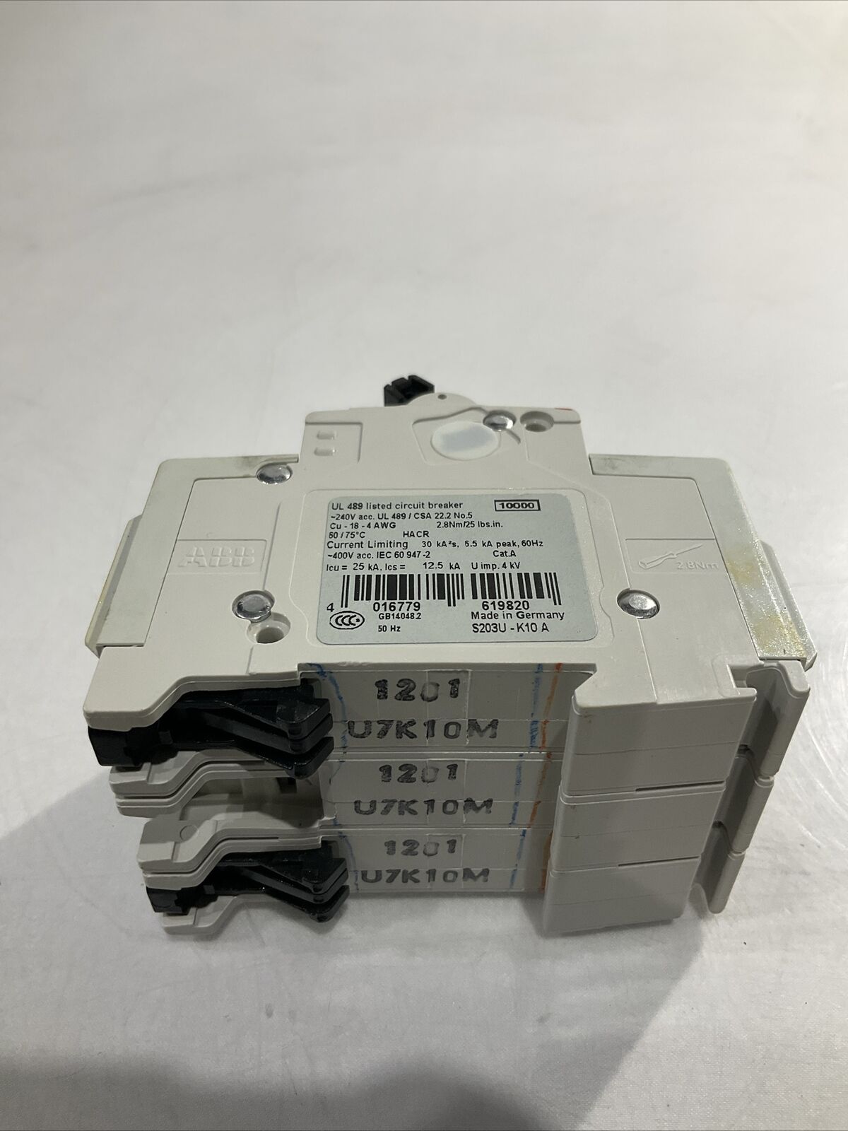 ABB S203U-K10 10A 3 POLE CIRCUIT BREAKER U3S
