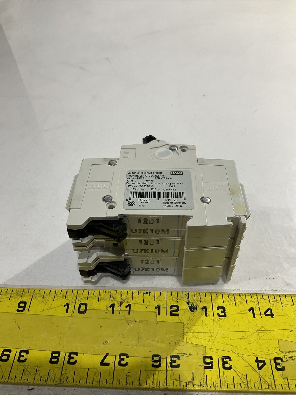 ABB S203U-K10 10A 3 POLE CIRCUIT BREAKER U3S