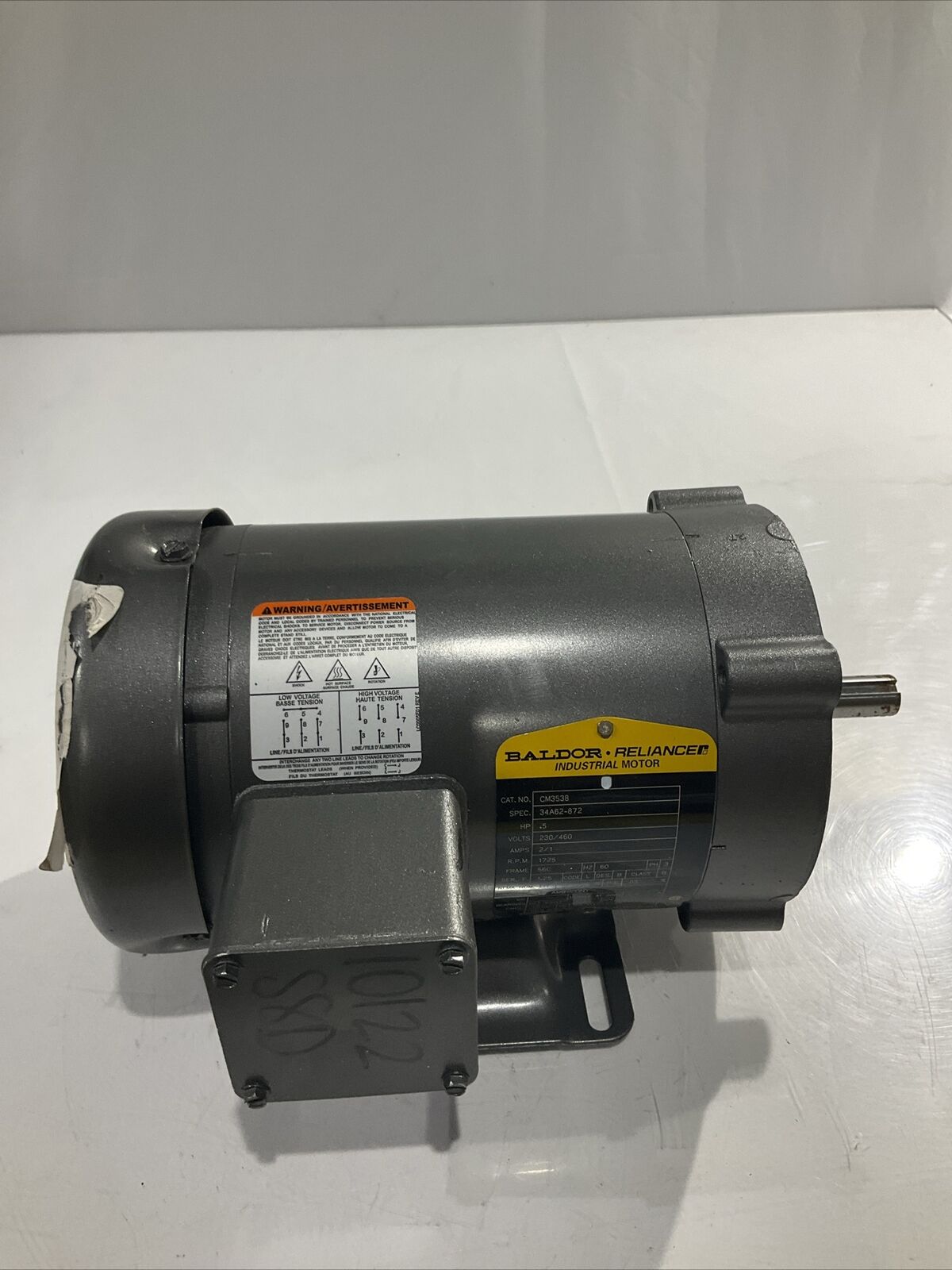 BALDOR RELIANCE 0.5HP CM3538 MOTOR 230/460V