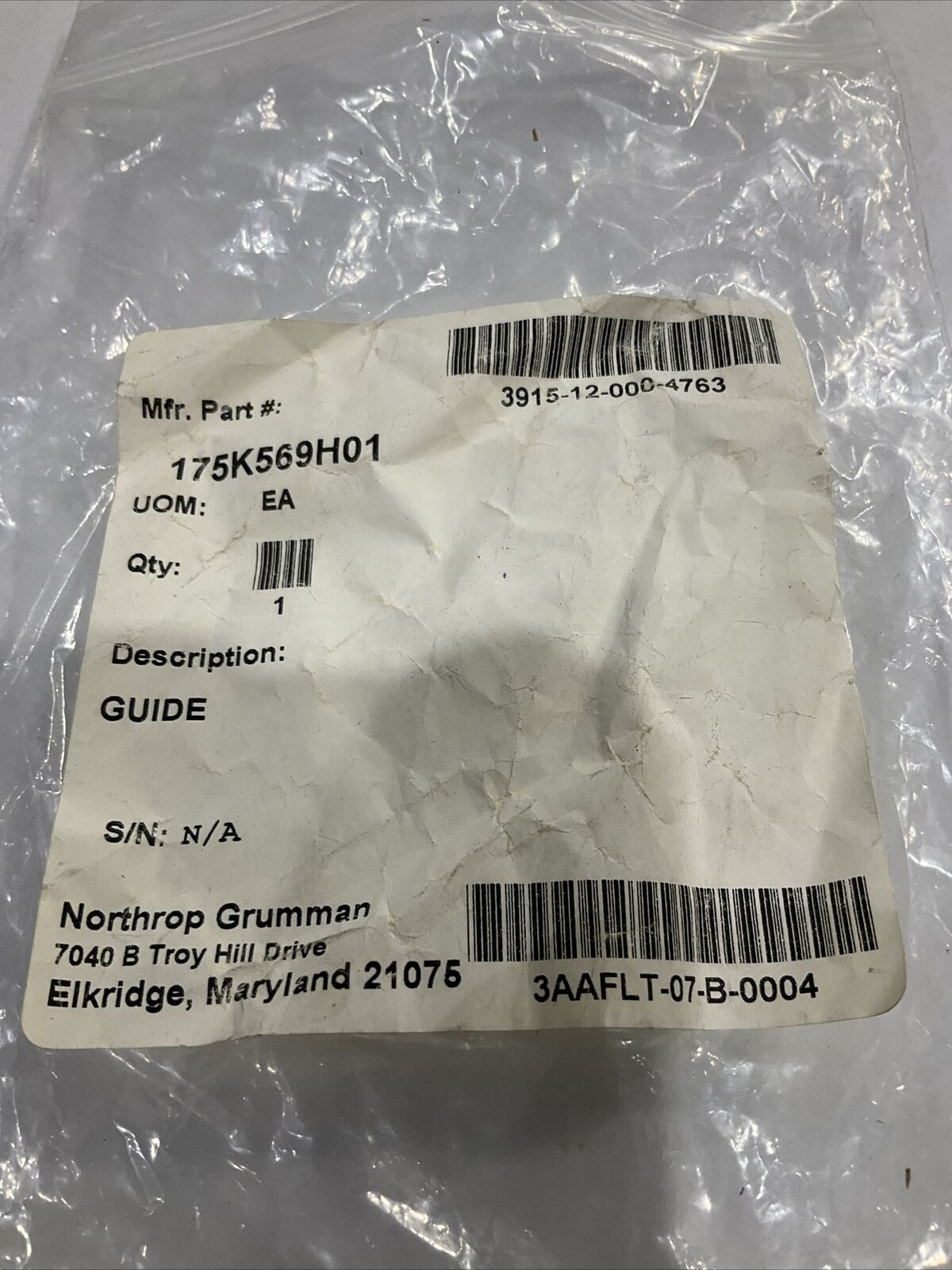 NORTHROP GRUMMAN 175K569H01 GUIDE U3S