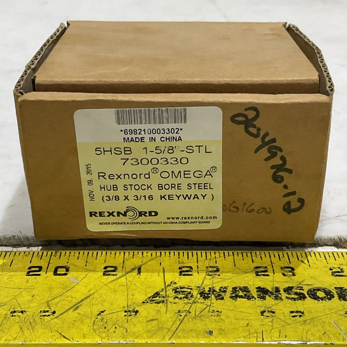REXMORD OMEGA 7300330 5HSB 1-5/8” HUB STOCK BORE STEEL 3/8 X 3/16 KEYWAY G7T