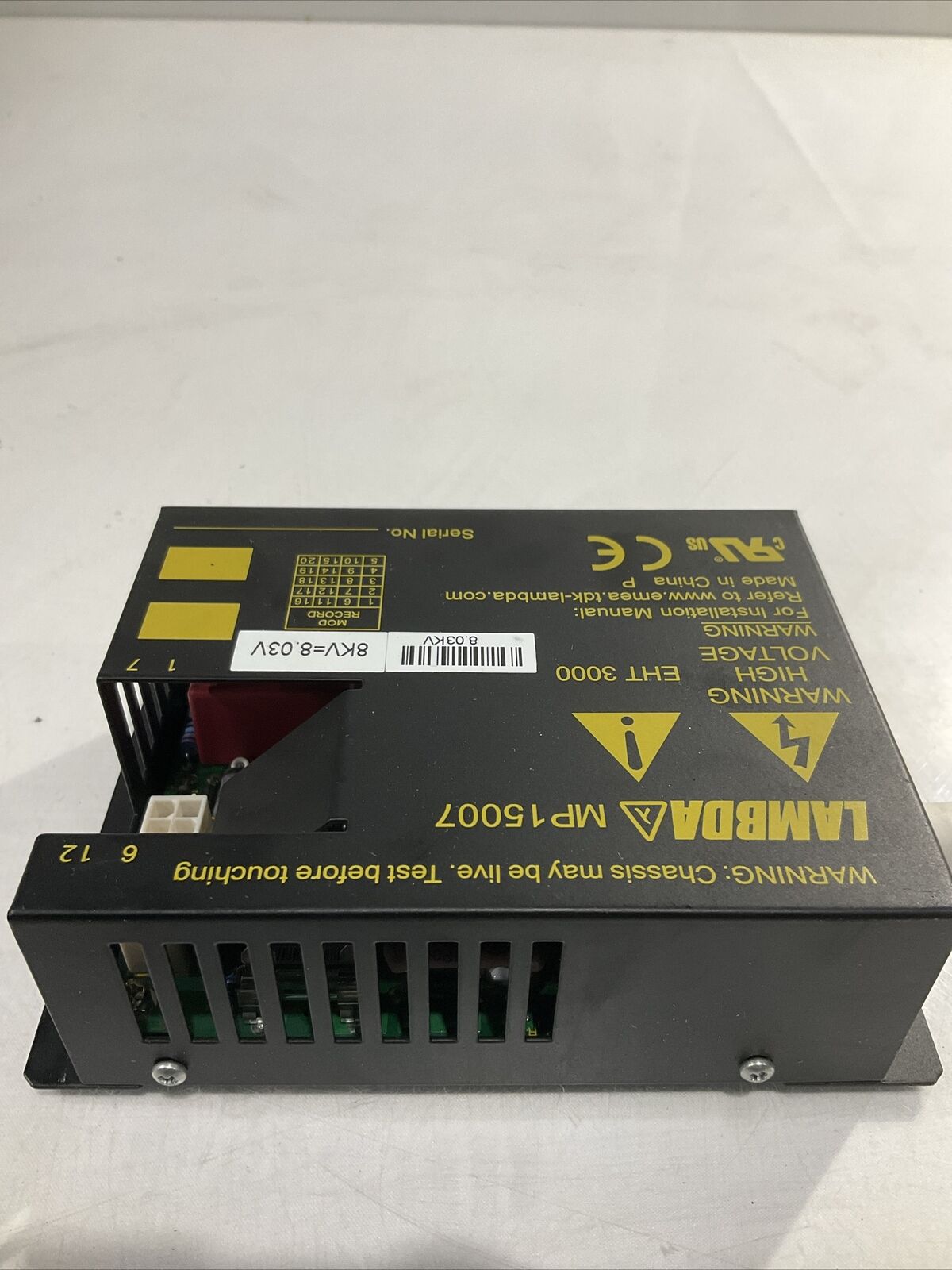 TDK LAMBDA MP15007 HIGH VOLTAGE PAWER SUPPLY EHT3000 U4M