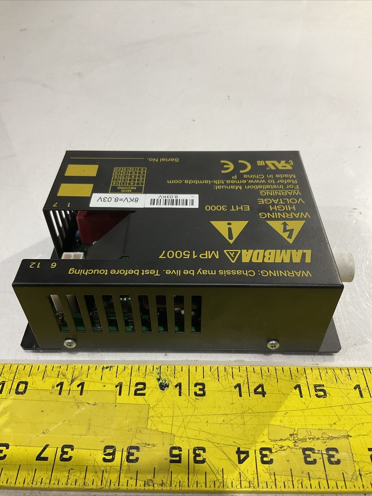 TDK LAMBDA MP15007 HIGH VOLTAGE PAWER SUPPLY EHT3000 U4M