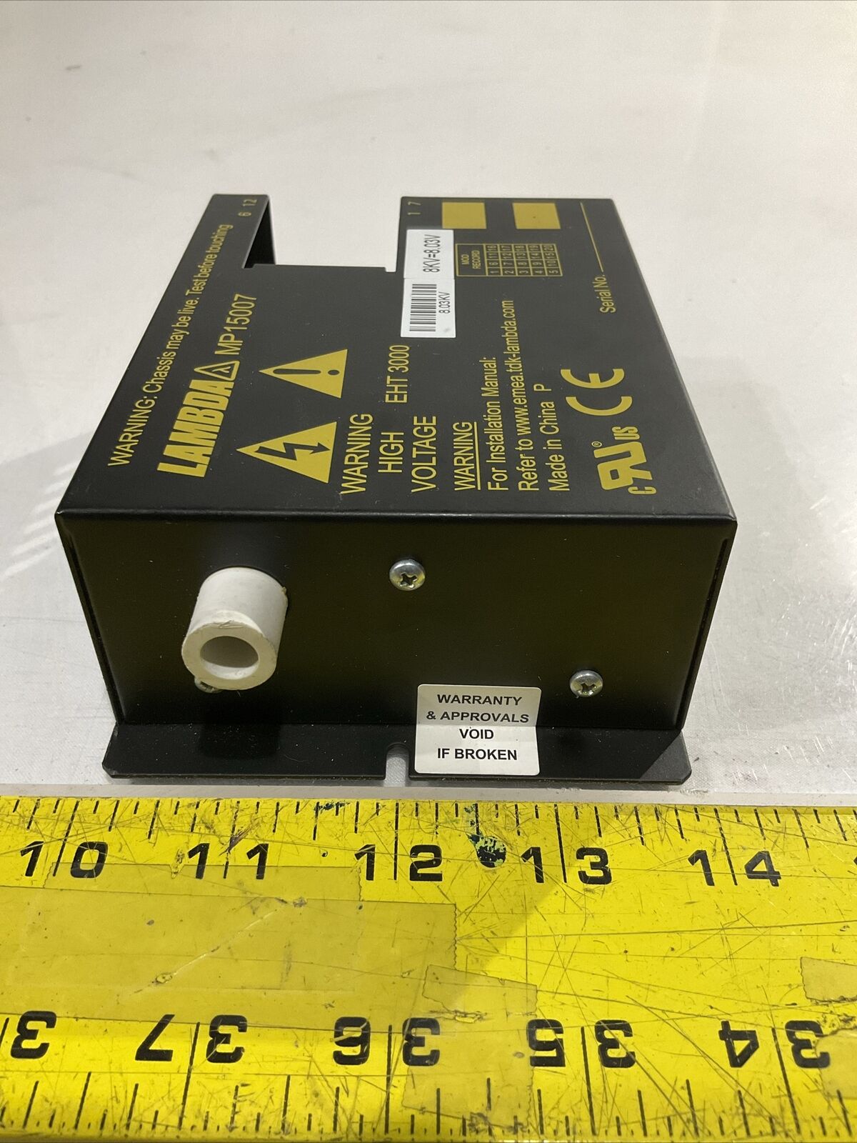 TDK LAMBDA MP15007 HIGH VOLTAGE PAWER SUPPLY EHT3000 U4M