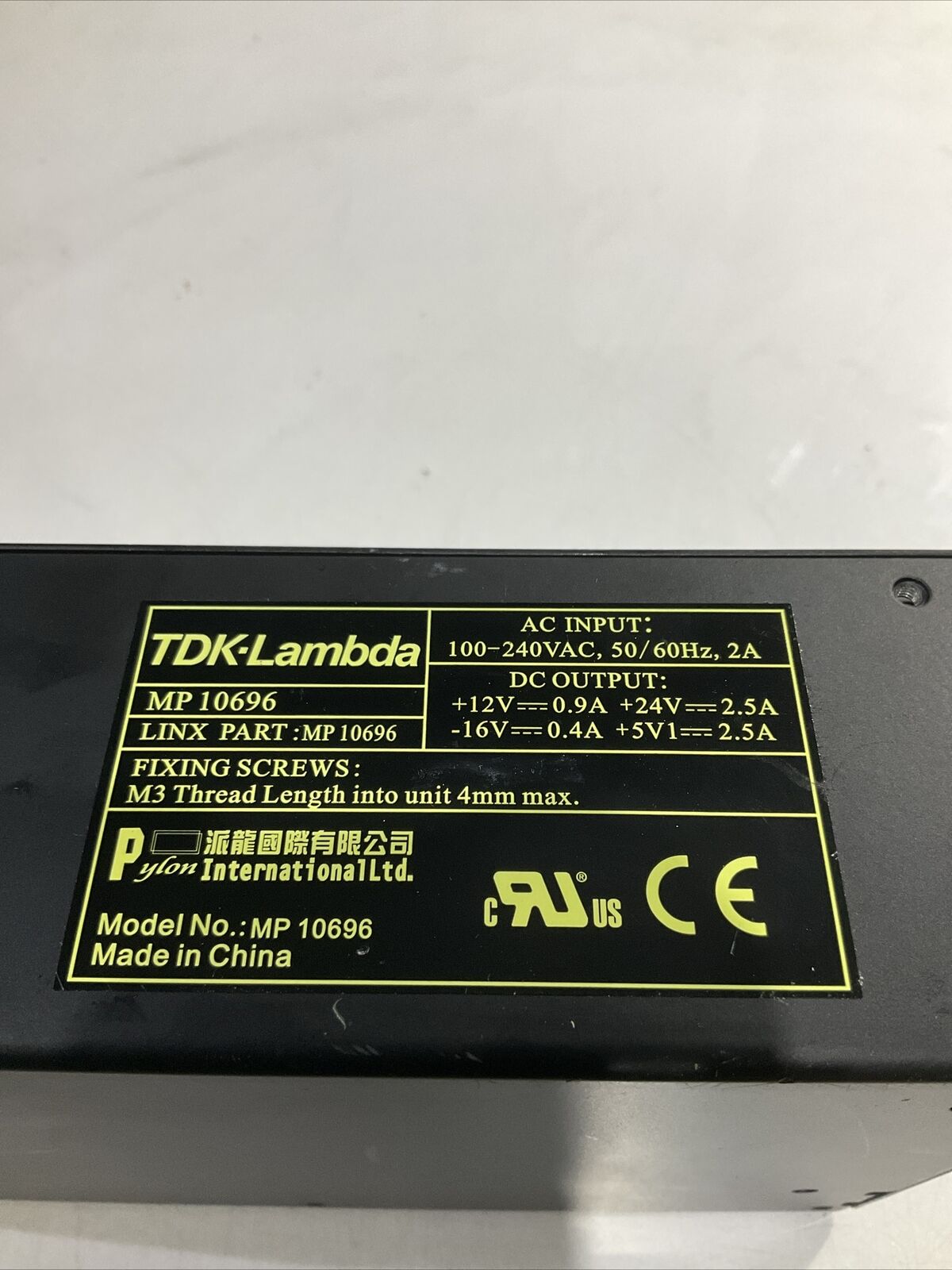 TDK-LAMBDA MP 10696 POWER SUPPLY 100-240V U4M