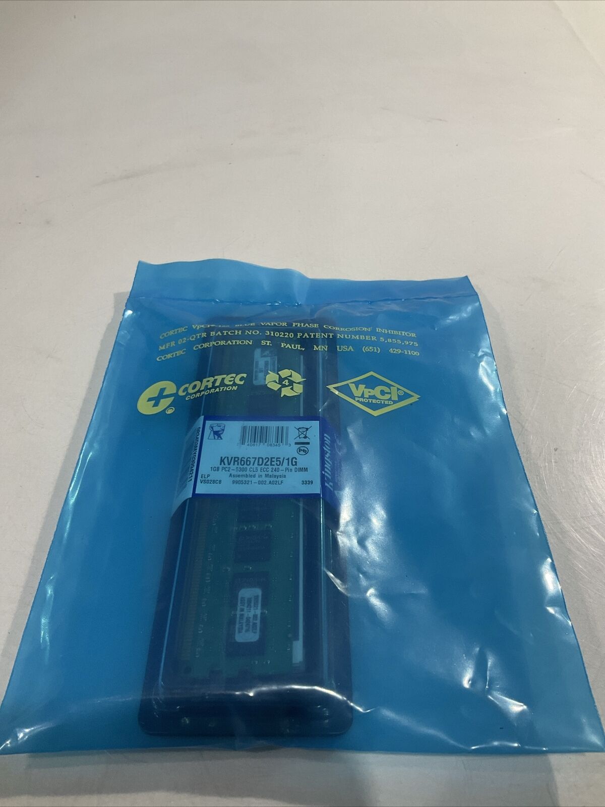 KINGSTON KVR667D2E5/1G DIMM MEMORY LOT OF 2 U3S