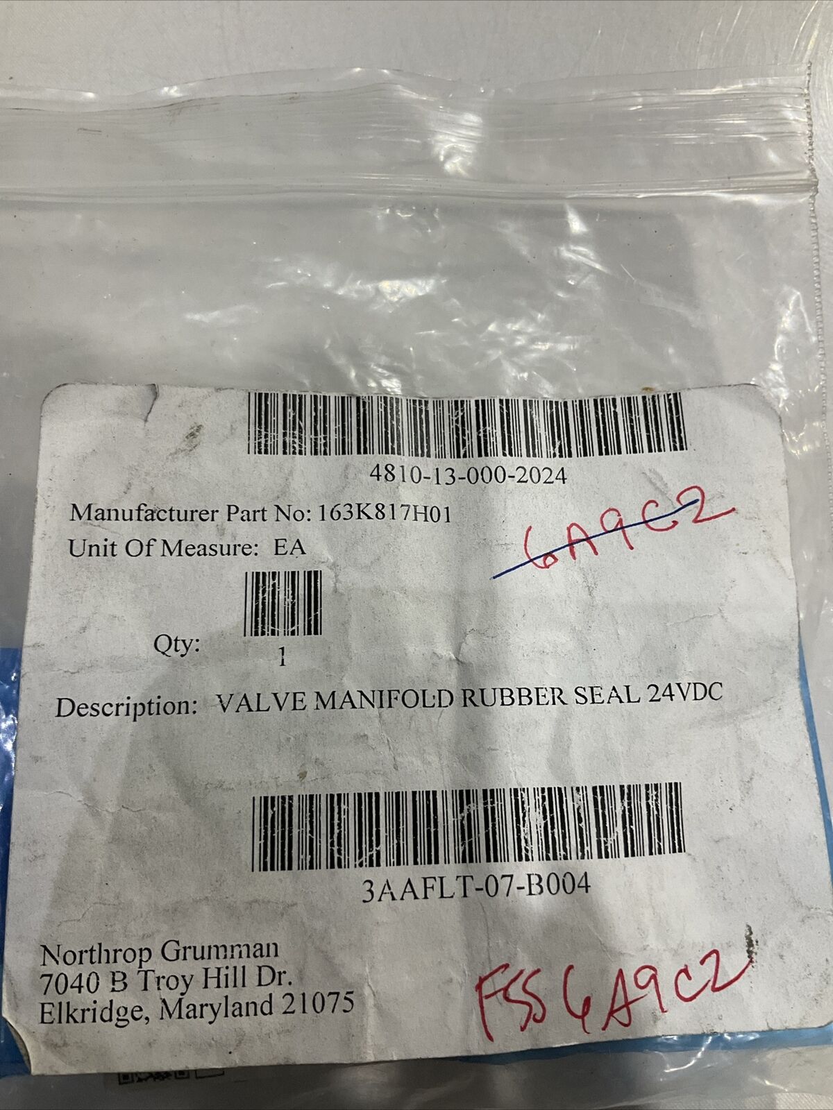 SMC VQ1101N-5 VALVE MANIFOLD RUBBER SEAL 24VDC U3S