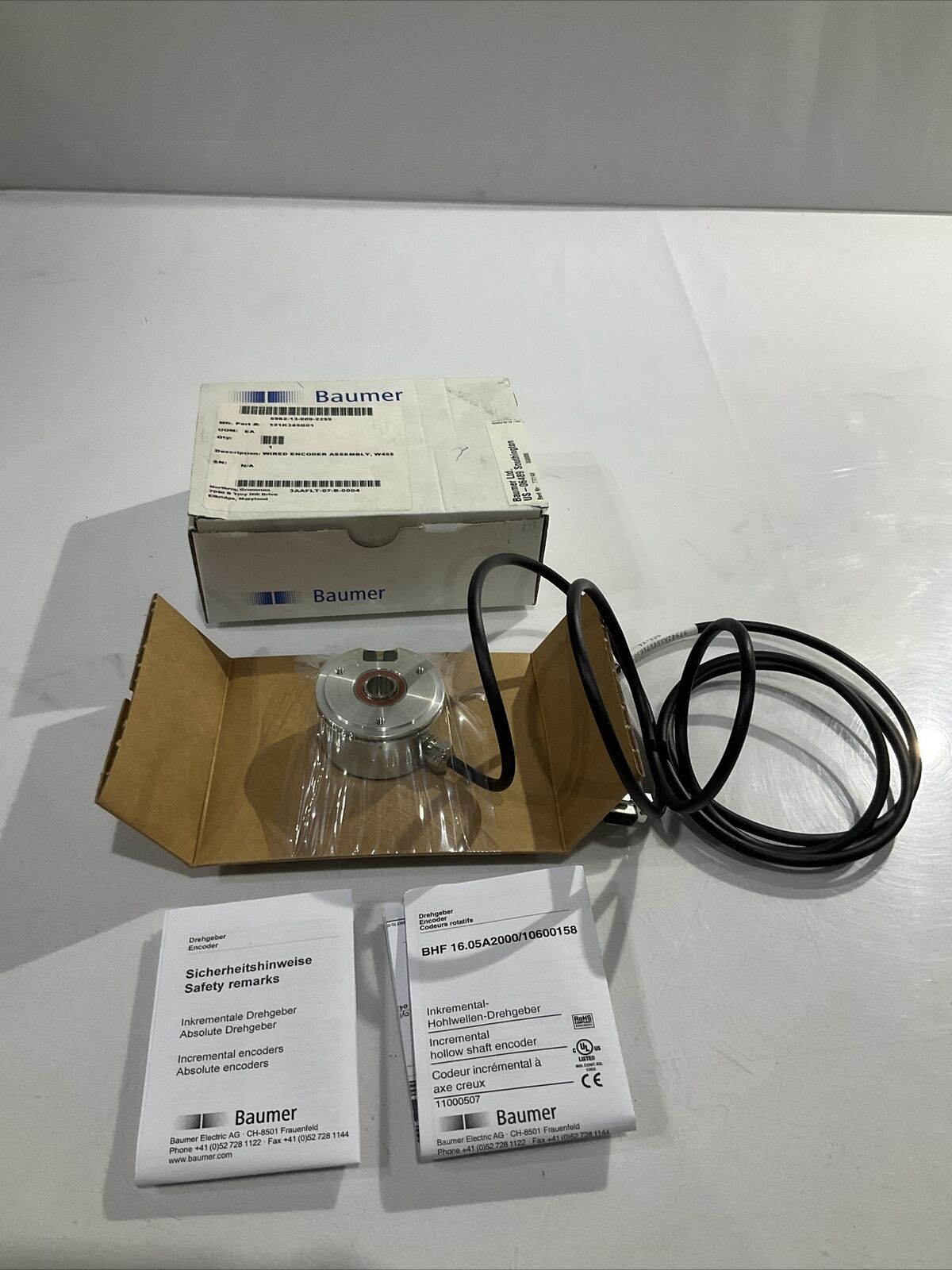 BAUMER 171K385G01 WIRED ENCODER ASSEMBLY W455 U3S