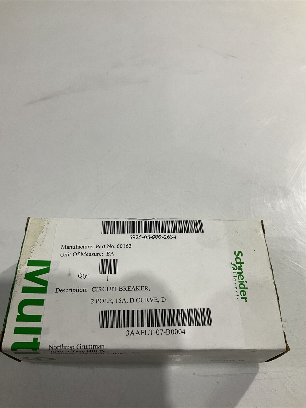 SCHNEIDER ELECTRIC 60163 CIRCUIT BREAKER 120V U3S