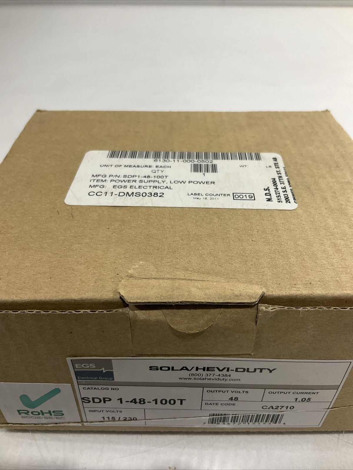 SOLA/HAVI-DUTY SDP 1-48-100T SDP SERIES POWER SUPPLIES 48-56V U3S