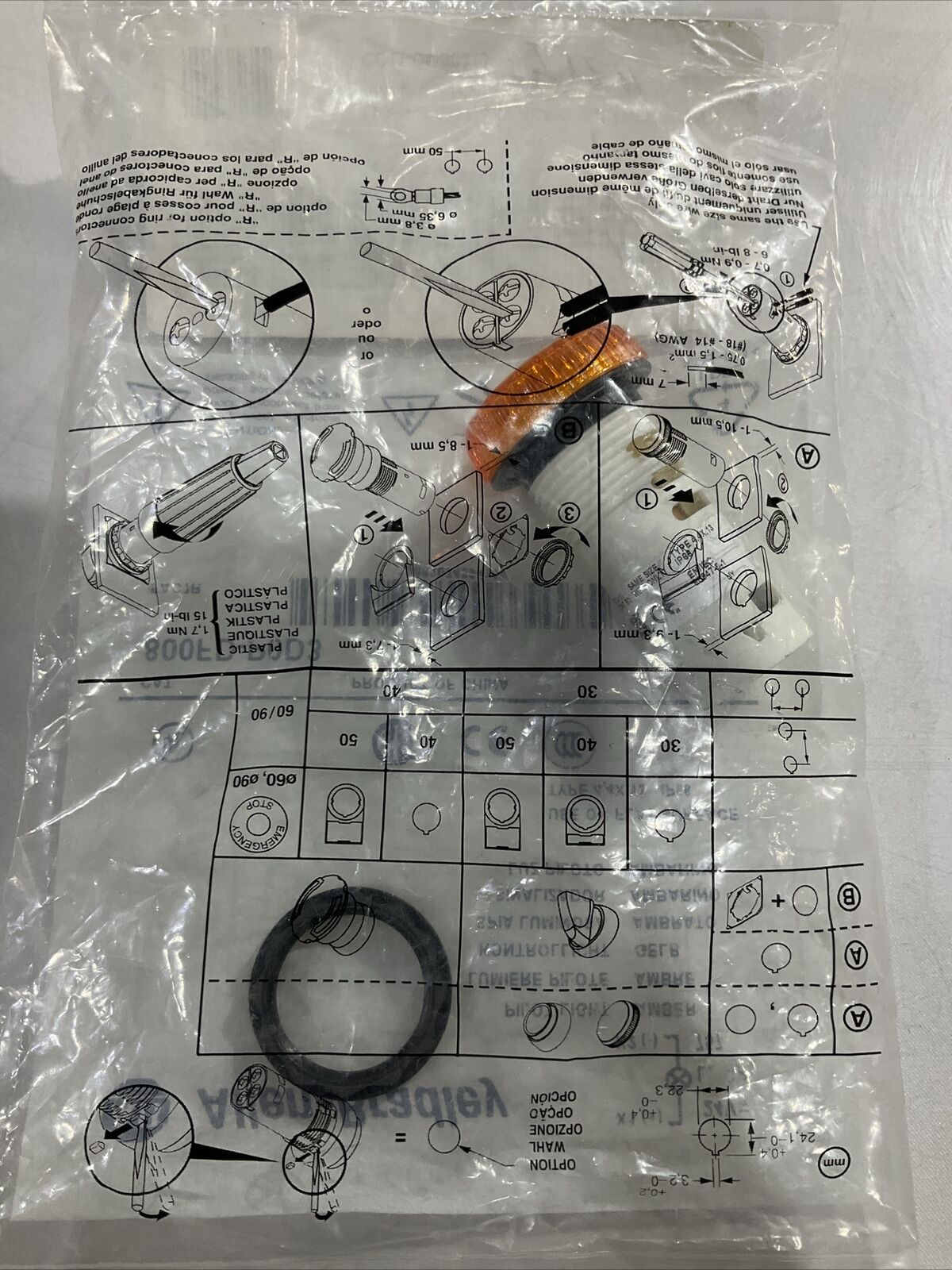 A-B 800FD-P0D3 LIGHT PILOT 24V AMBER LENS U3S