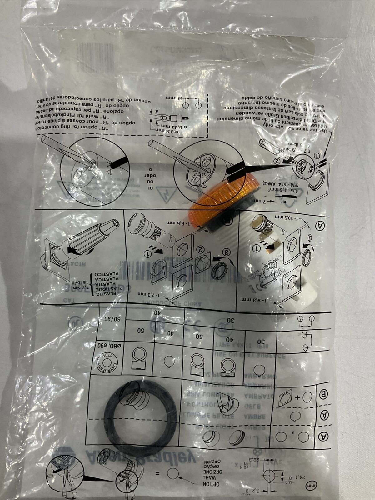 A-B 800FD-P0D3 LIGHT PILOT 24V AMBER LENS U3S