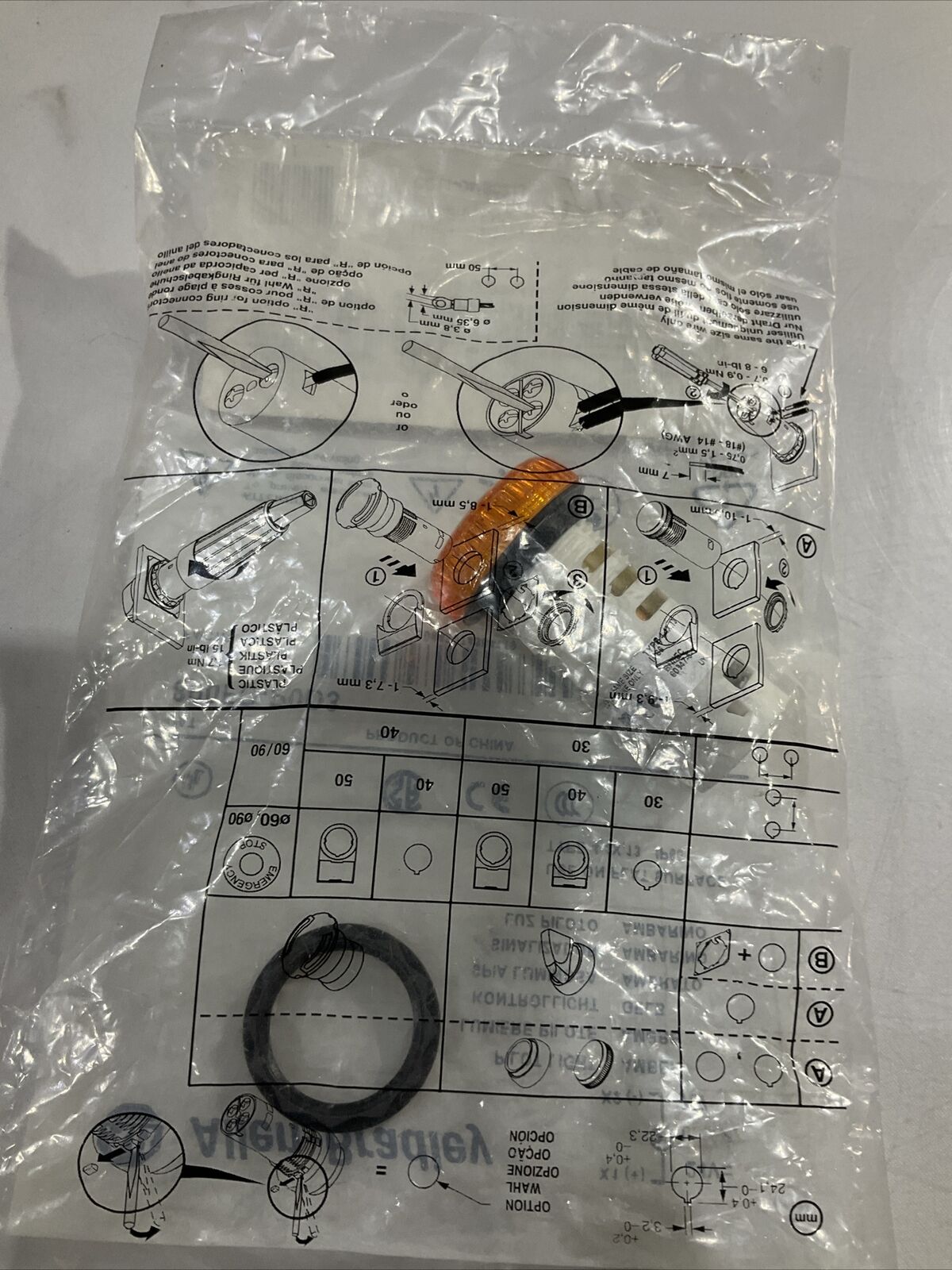A-B 800FD-P0D3 LIGHT PILOT 24V AMBER LENS U3S