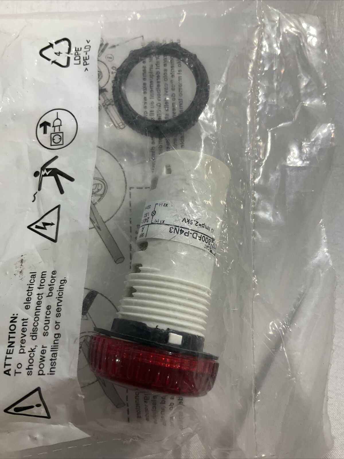 A-B 800FD-P4N3 PILOT LIGHT RED FLUSH LED 24VDC U3S